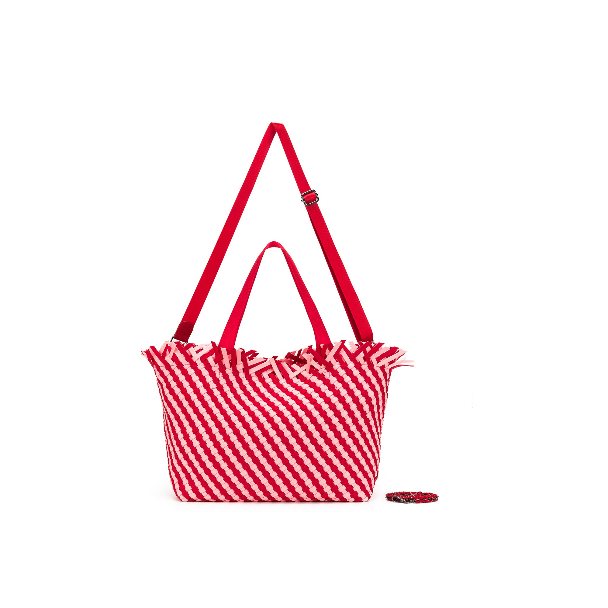 Bahama Pink/Red Large 2 Piece Woven Tote