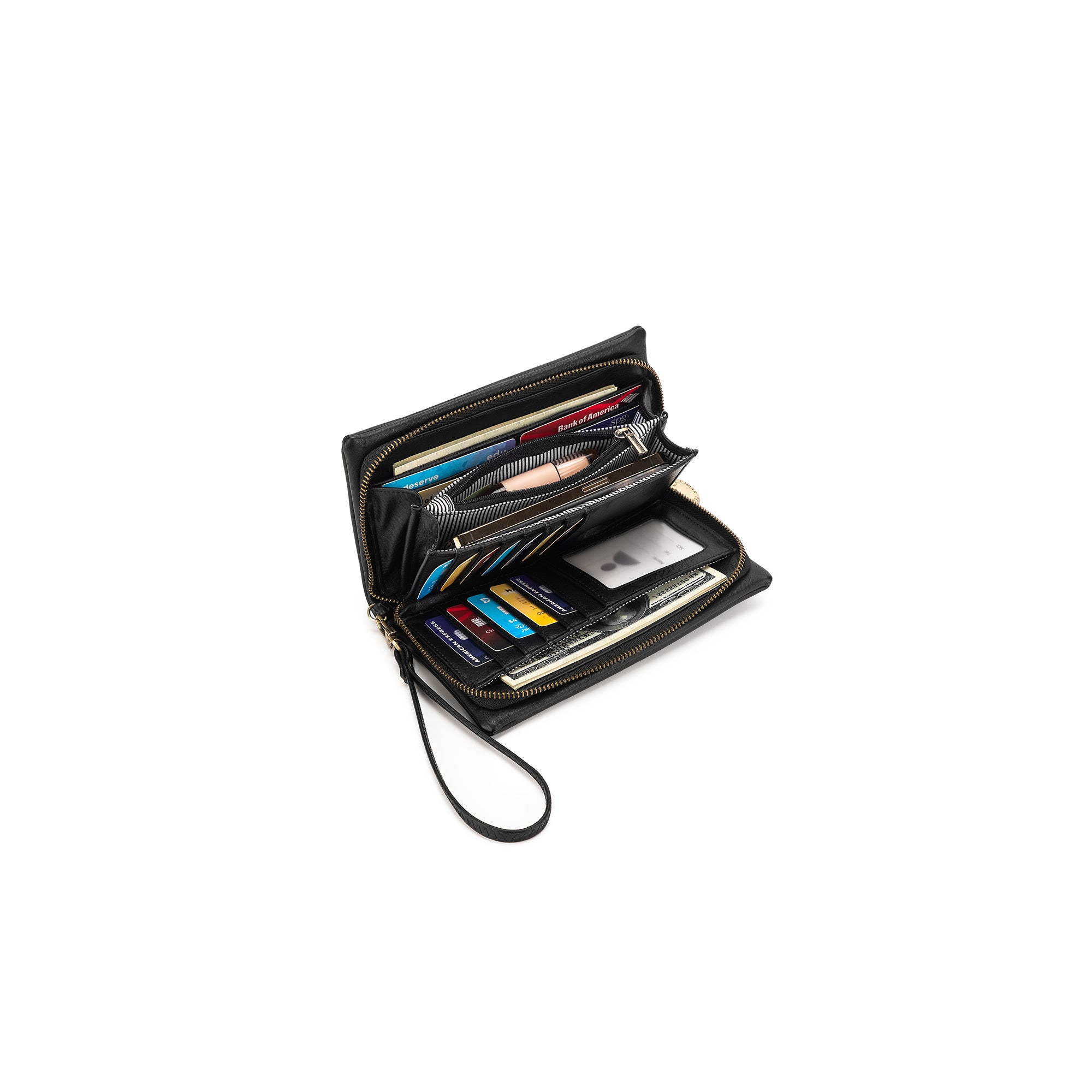 Sky Black Crossbody Phone Wallet