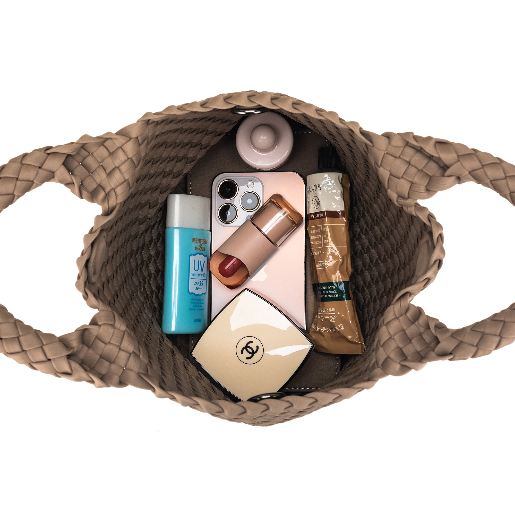 Riviera Taupe 2 Piece Mini Tote Handbag