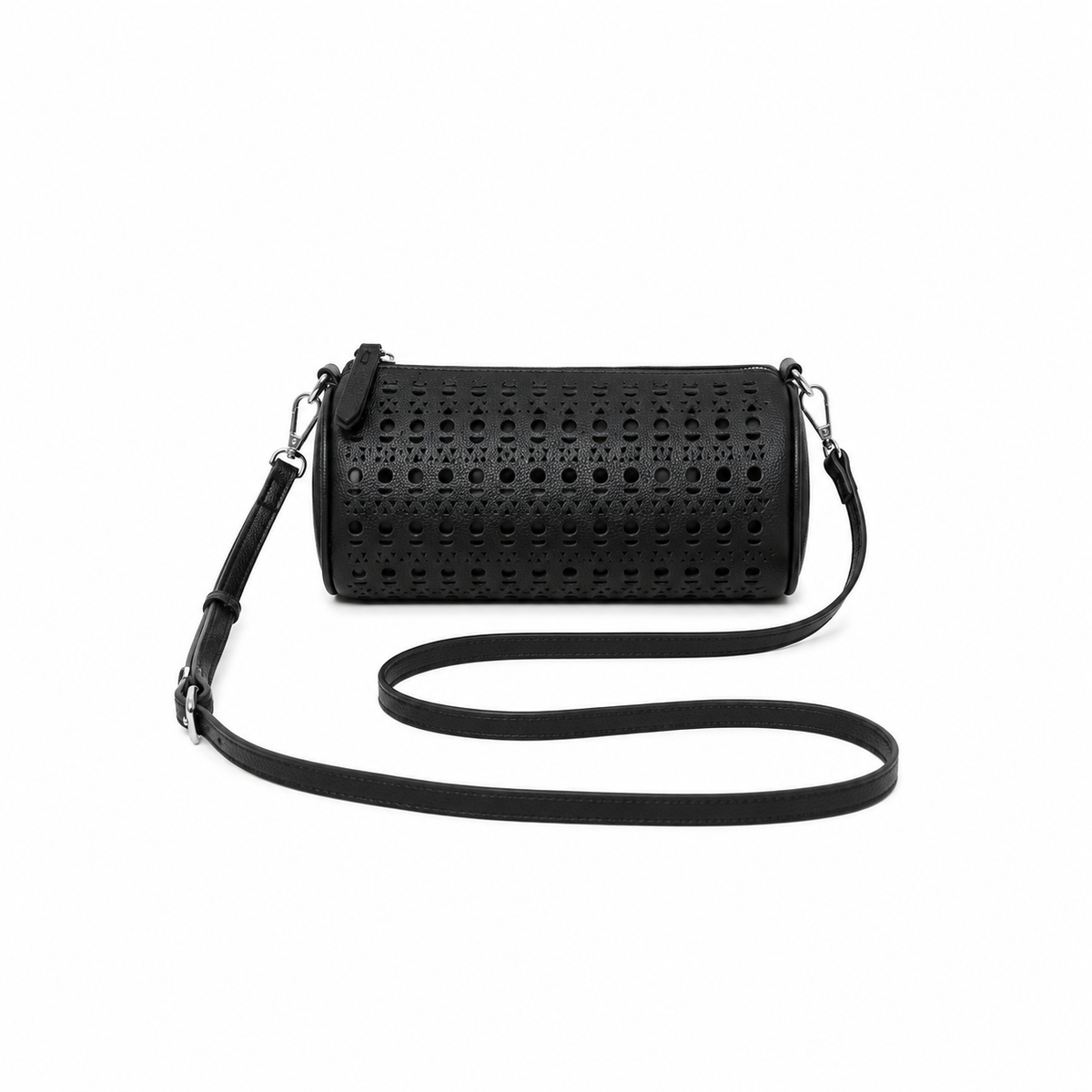 Delilah Black Barrel Bag Crossbody Bag