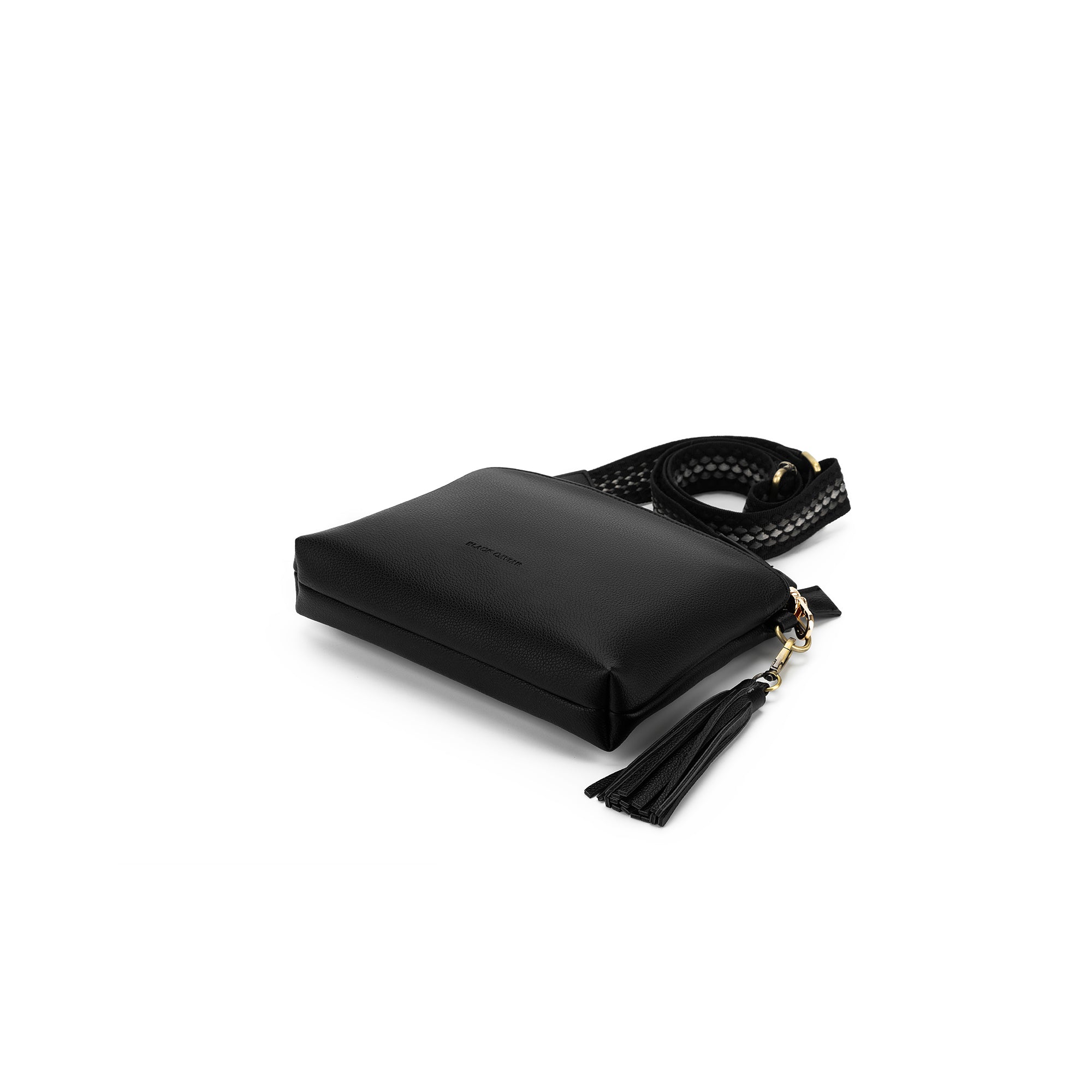 Maggie Black 3 Compartment Crossbody Bag