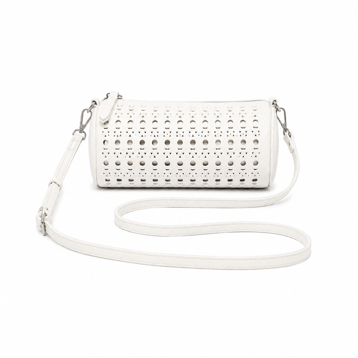 Delilah White Barrel Bag Crossbody Bag