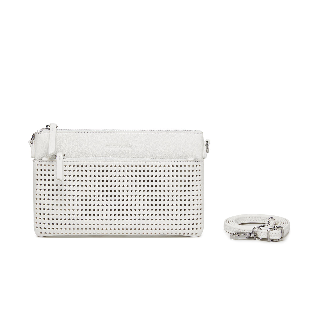 Milla White Vegan Leather Crossbody & Clutch Bag