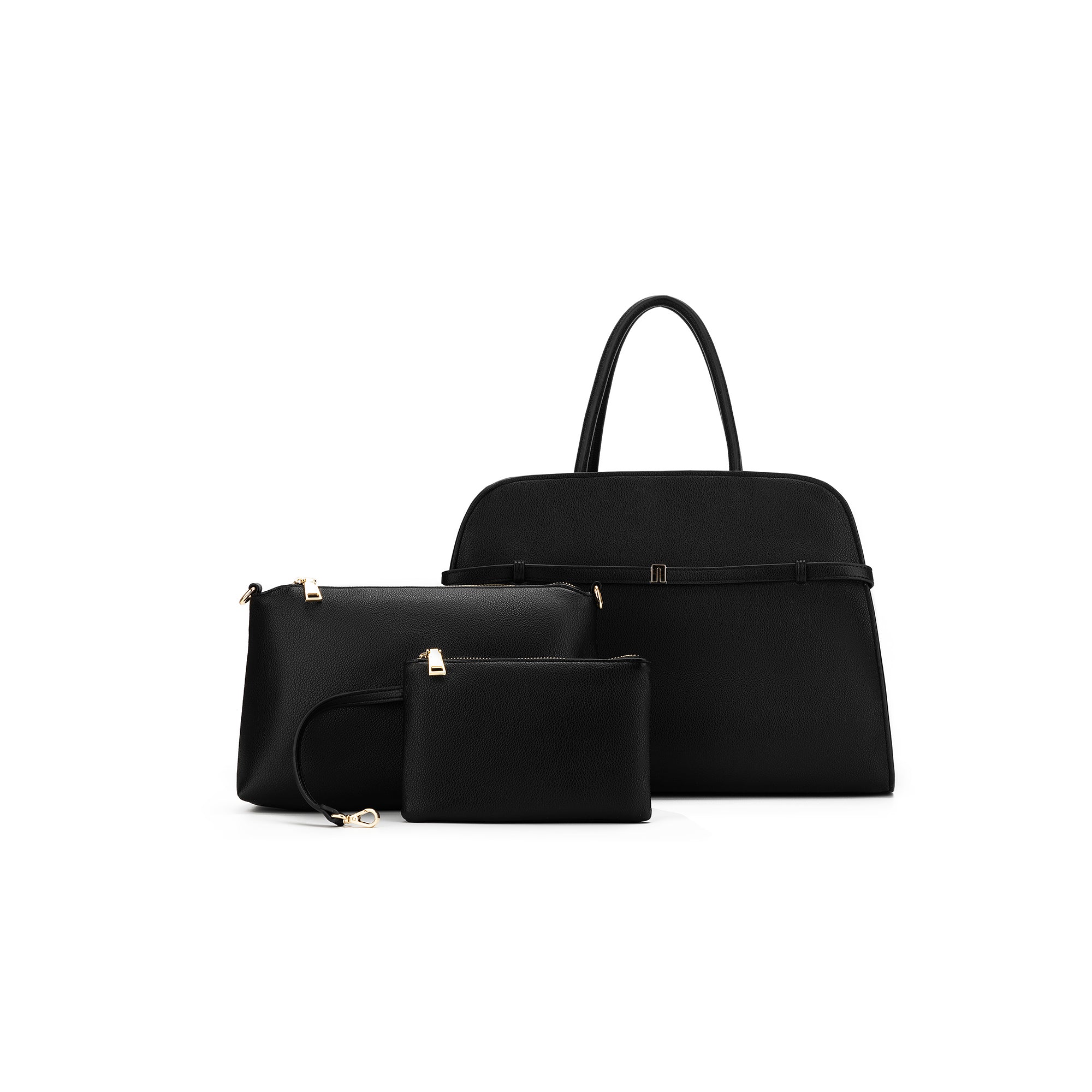 Jodee Black 3 Piece Handbag Tote