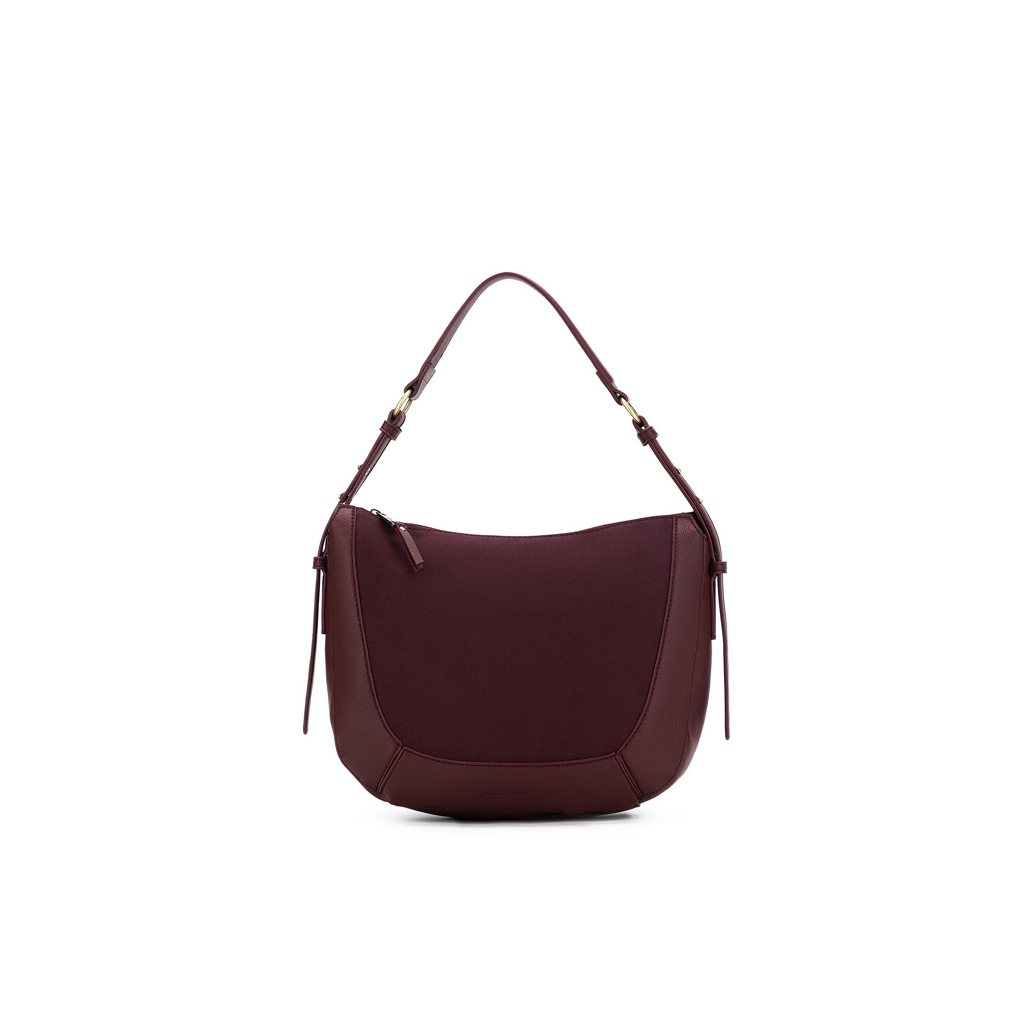 Fleur Burgandy Suedette Top Handle Handbag