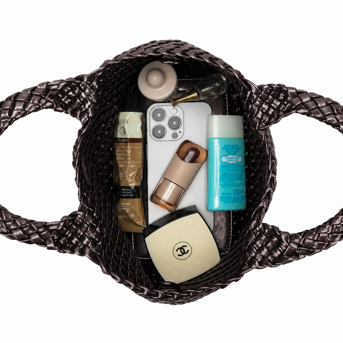 Mariella Metallic Cocoa Medium Tote with Bonus Wristlet