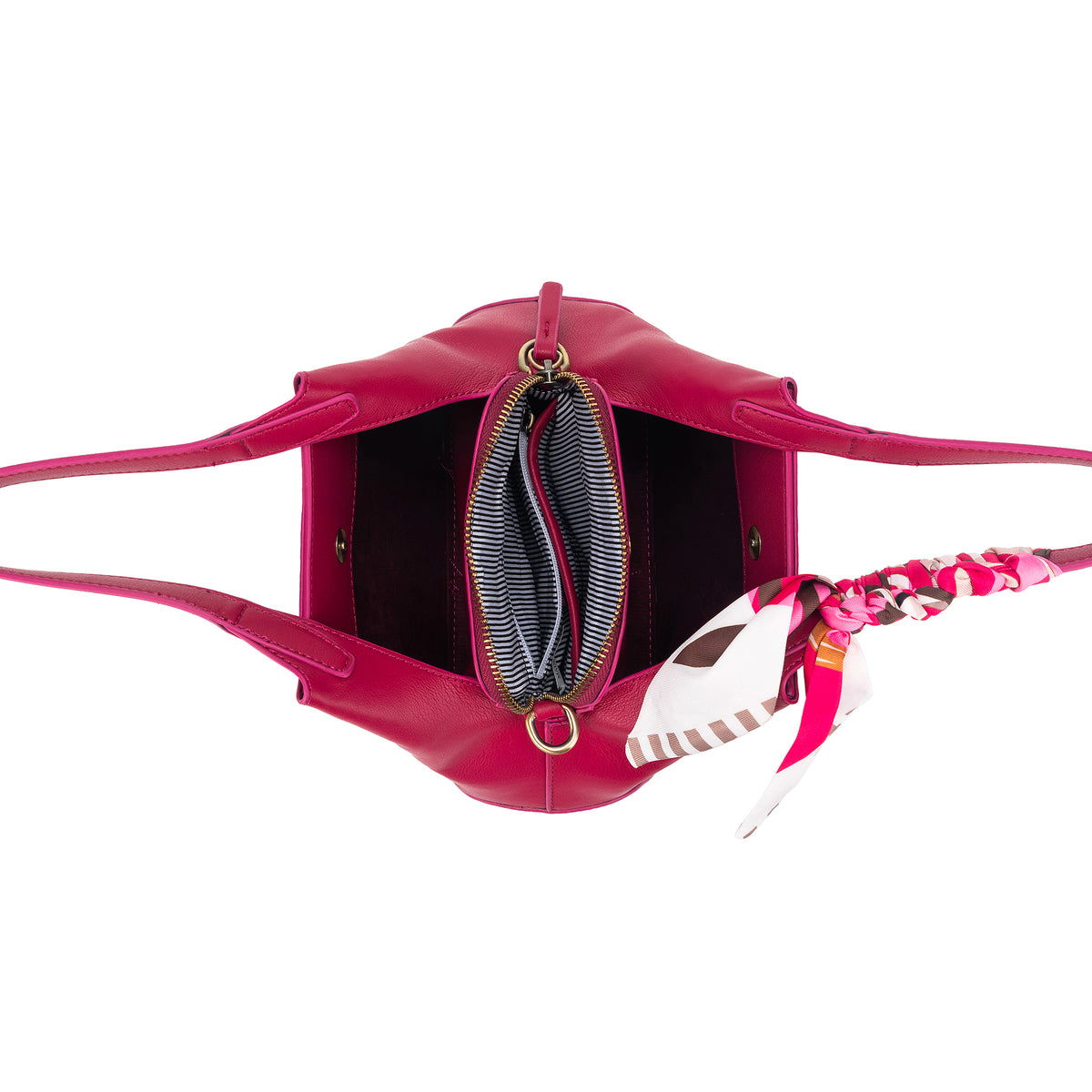 Mini Dune Hot Pink 2 Piece Vegan Leather Top Handle Handbag