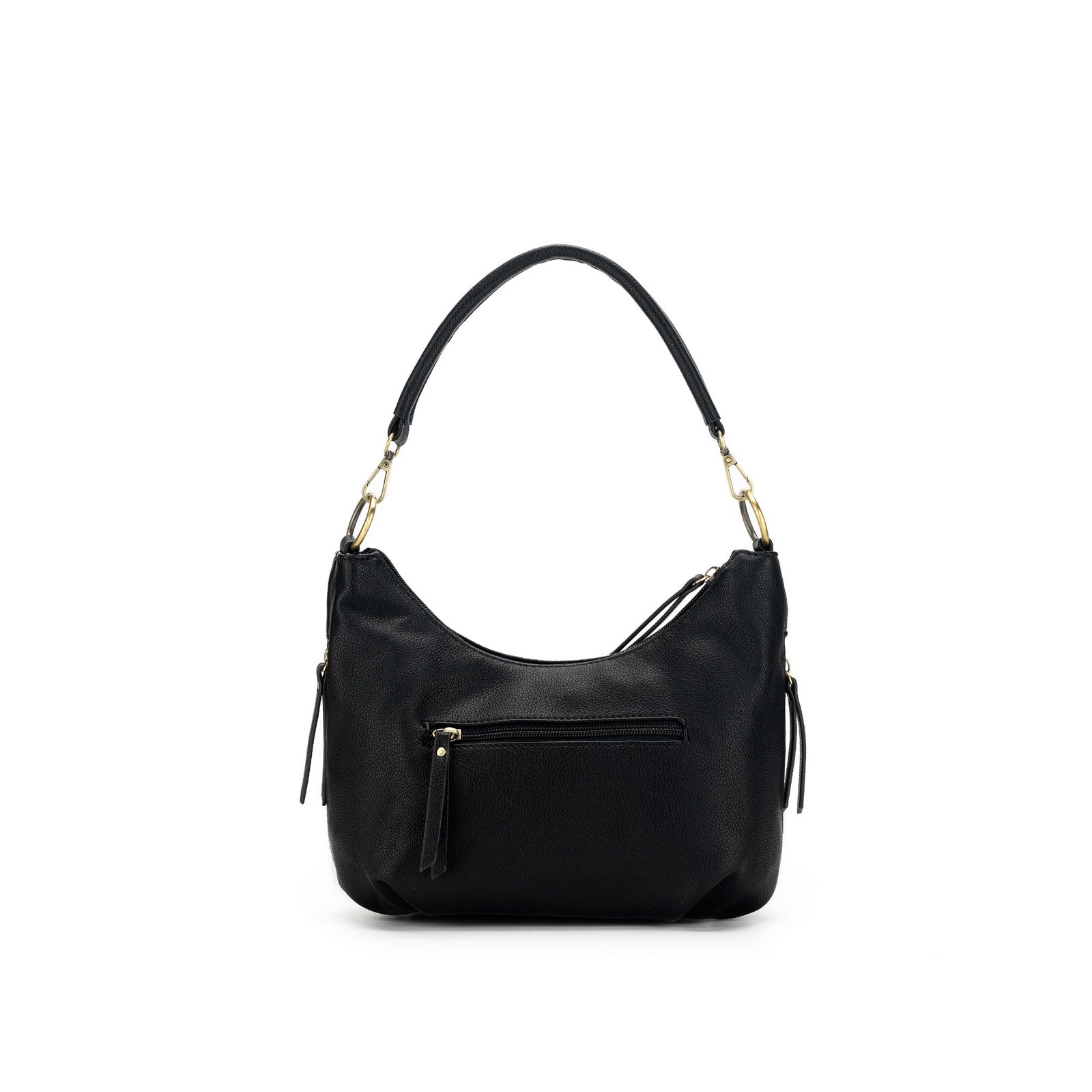 Carey Black Vegan Leather Crossbody Bag