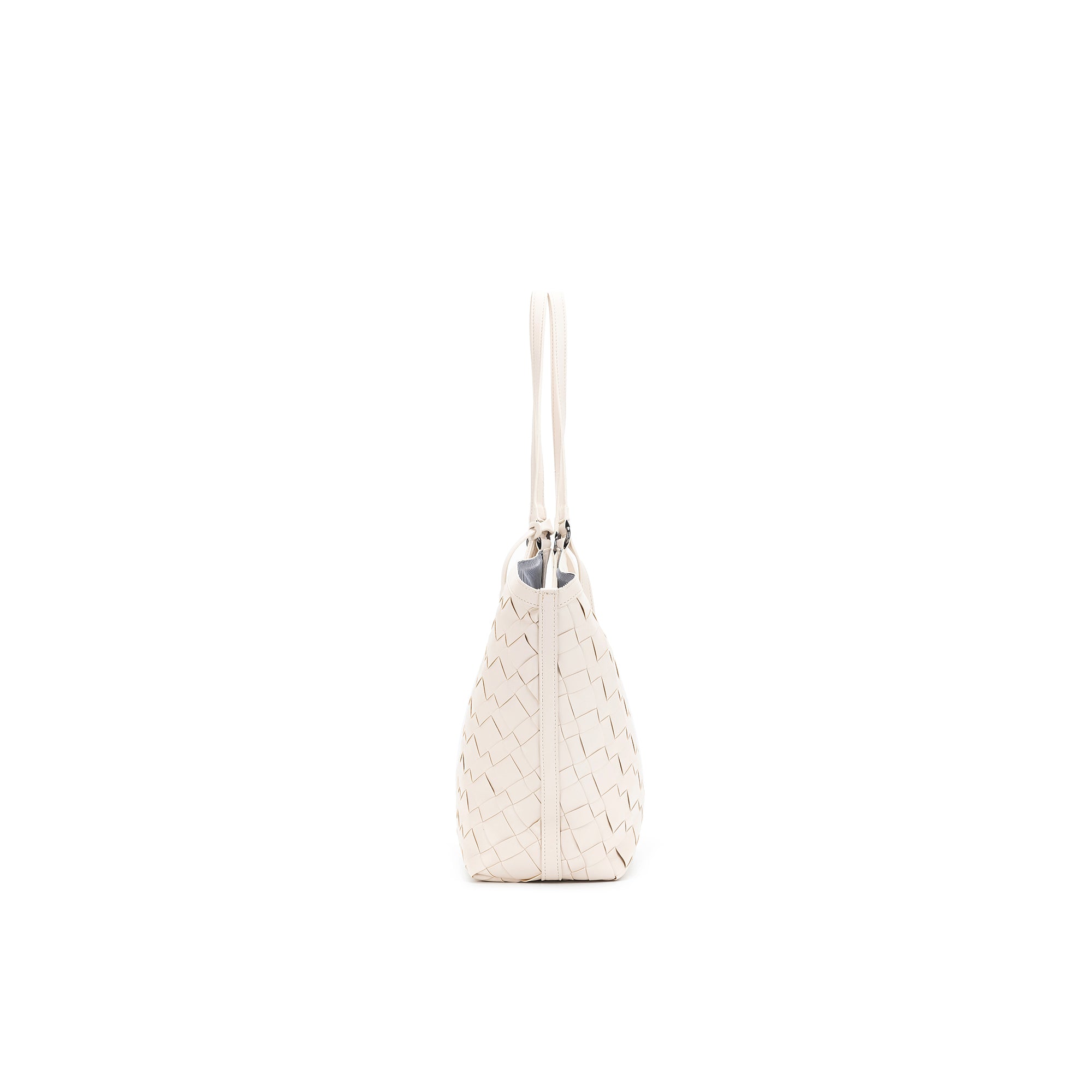 Solana White 2 Piece Woven Handbag Tote