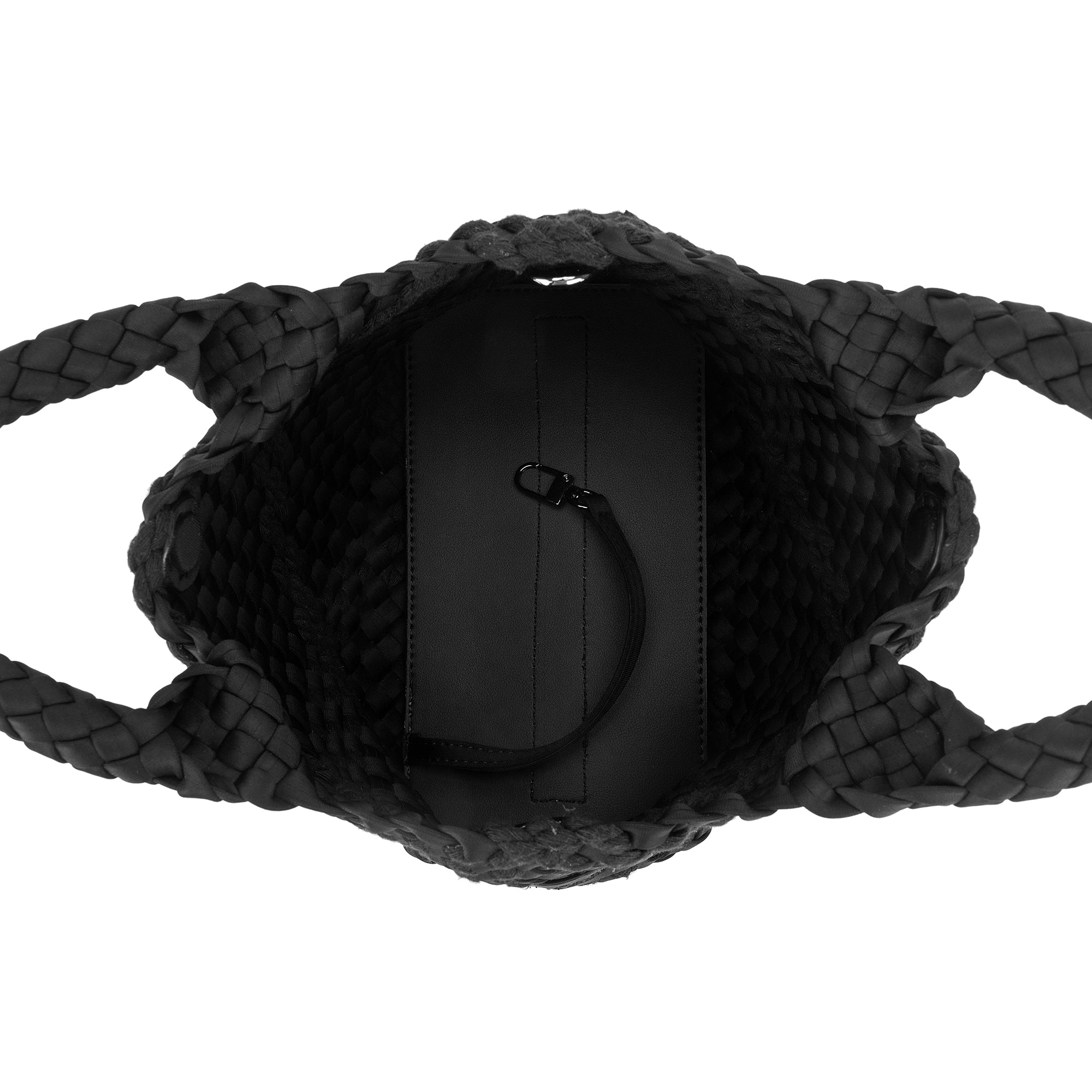 Panarea Black Woven Neoprene Mini Tote