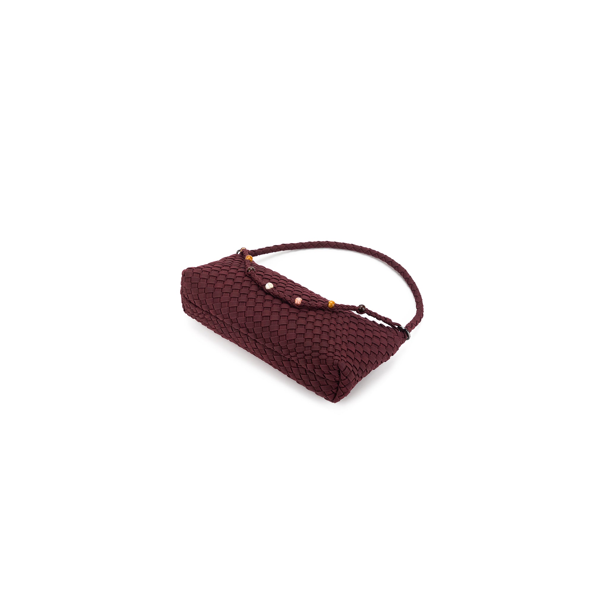 Nolita Burgundy 2 Piece Eastwest Handwoven Suedette Handbag