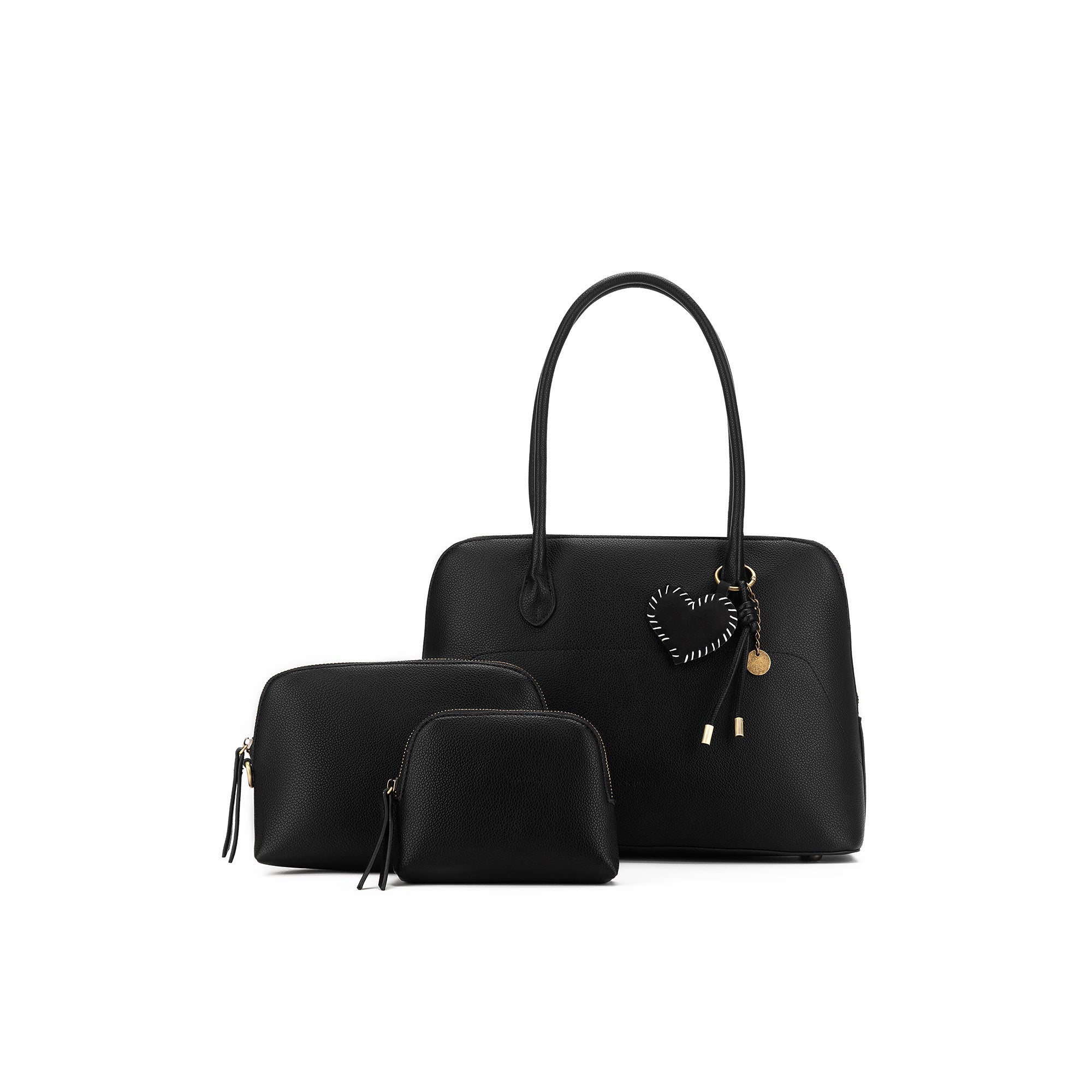 Francesca Black 3 Piece Handbag