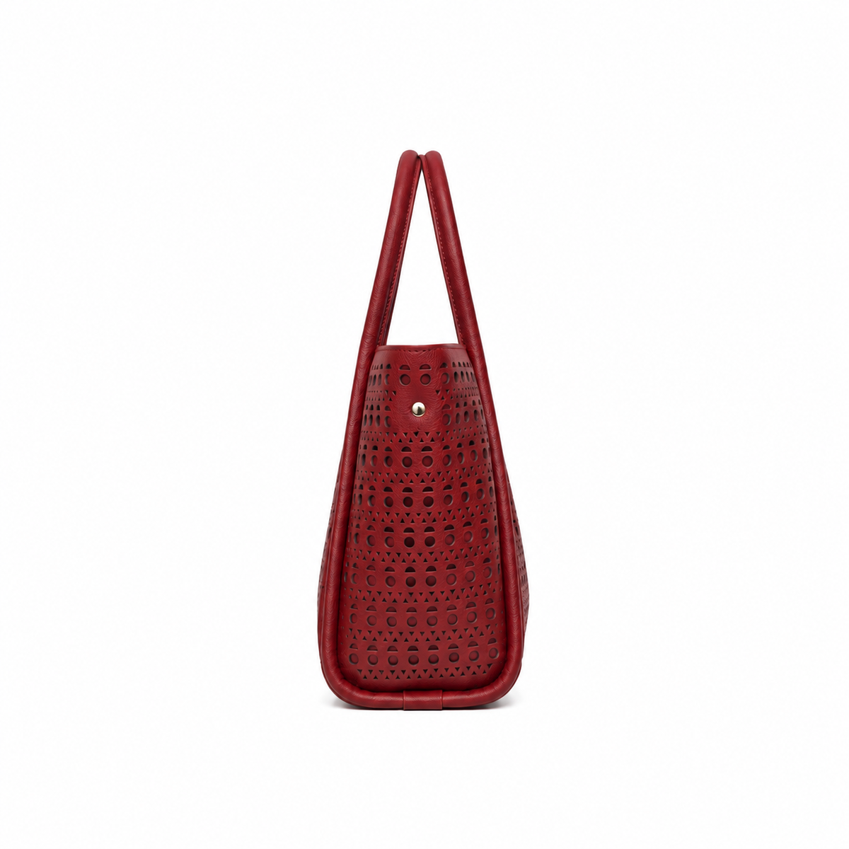 Isabel Red 3 Piece Perforated Handbag