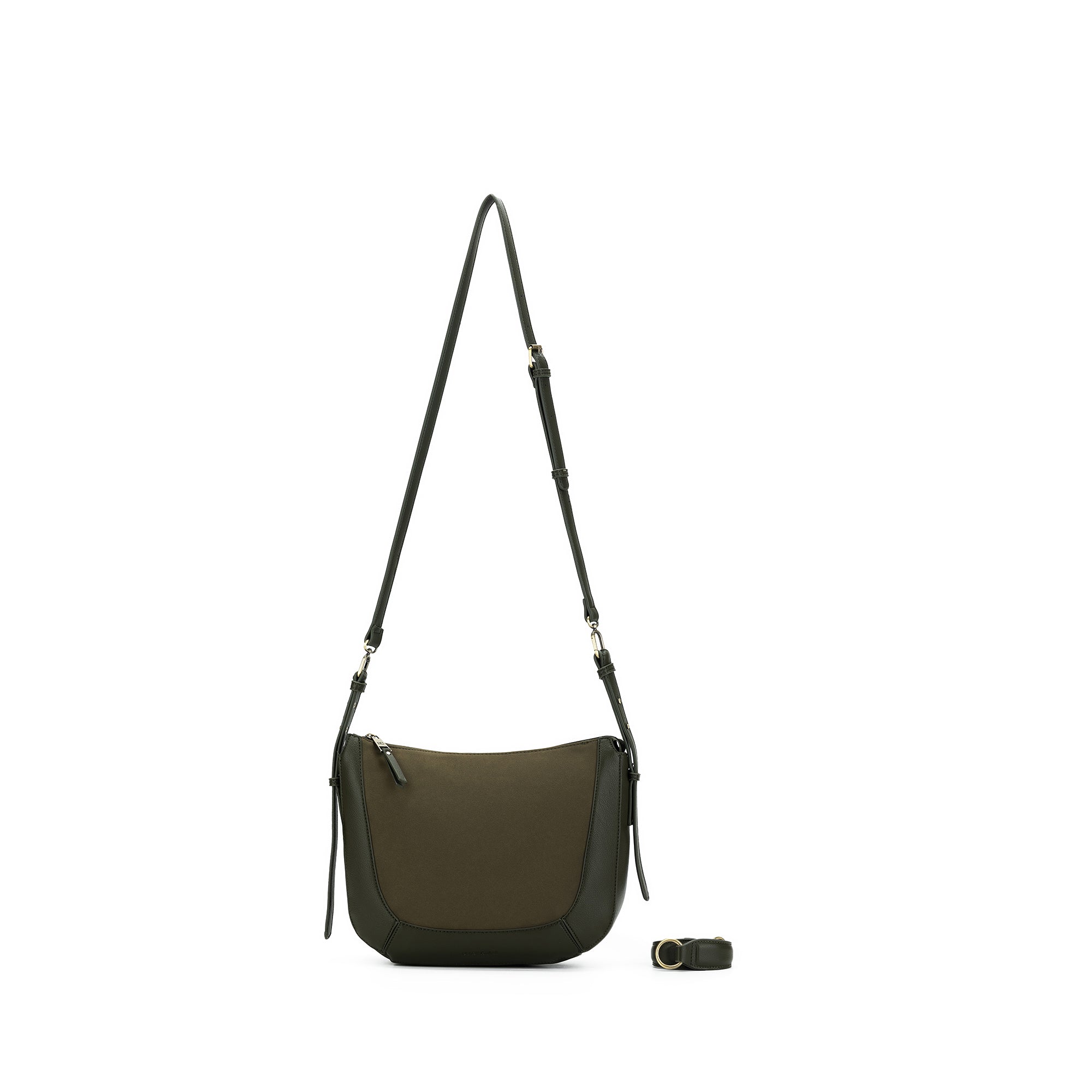 Fleur Dark Olive Suedette Top Handle Handbag