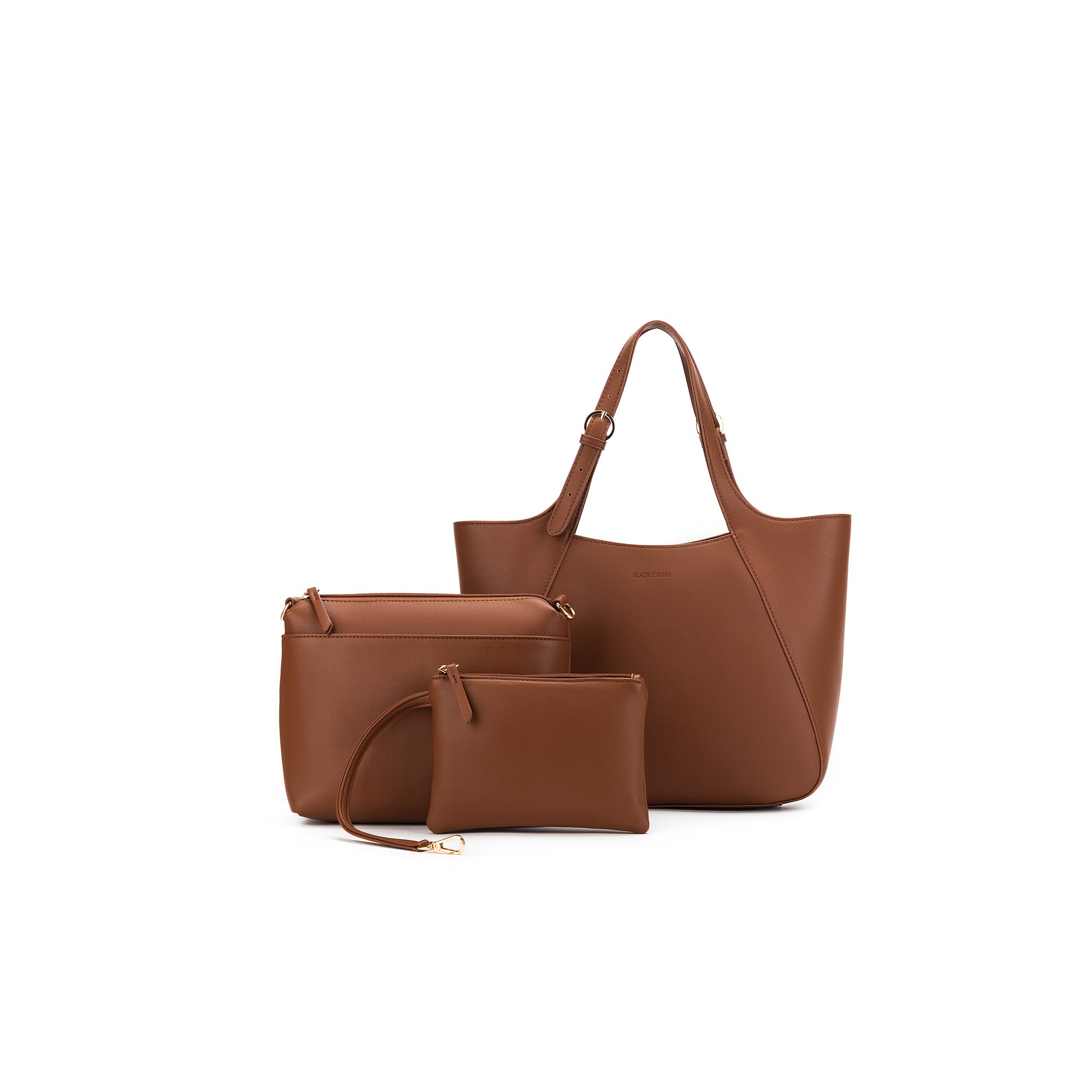 Naomi Mocha Tan 3 Piece Handbag Tote