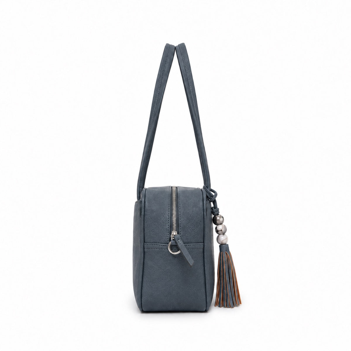 Angelique Gunmetal Blue 2 Piece Bowler Handbag