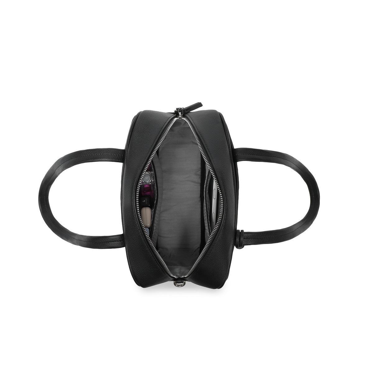 Angelique Black 2 Piece Bowler Handbag