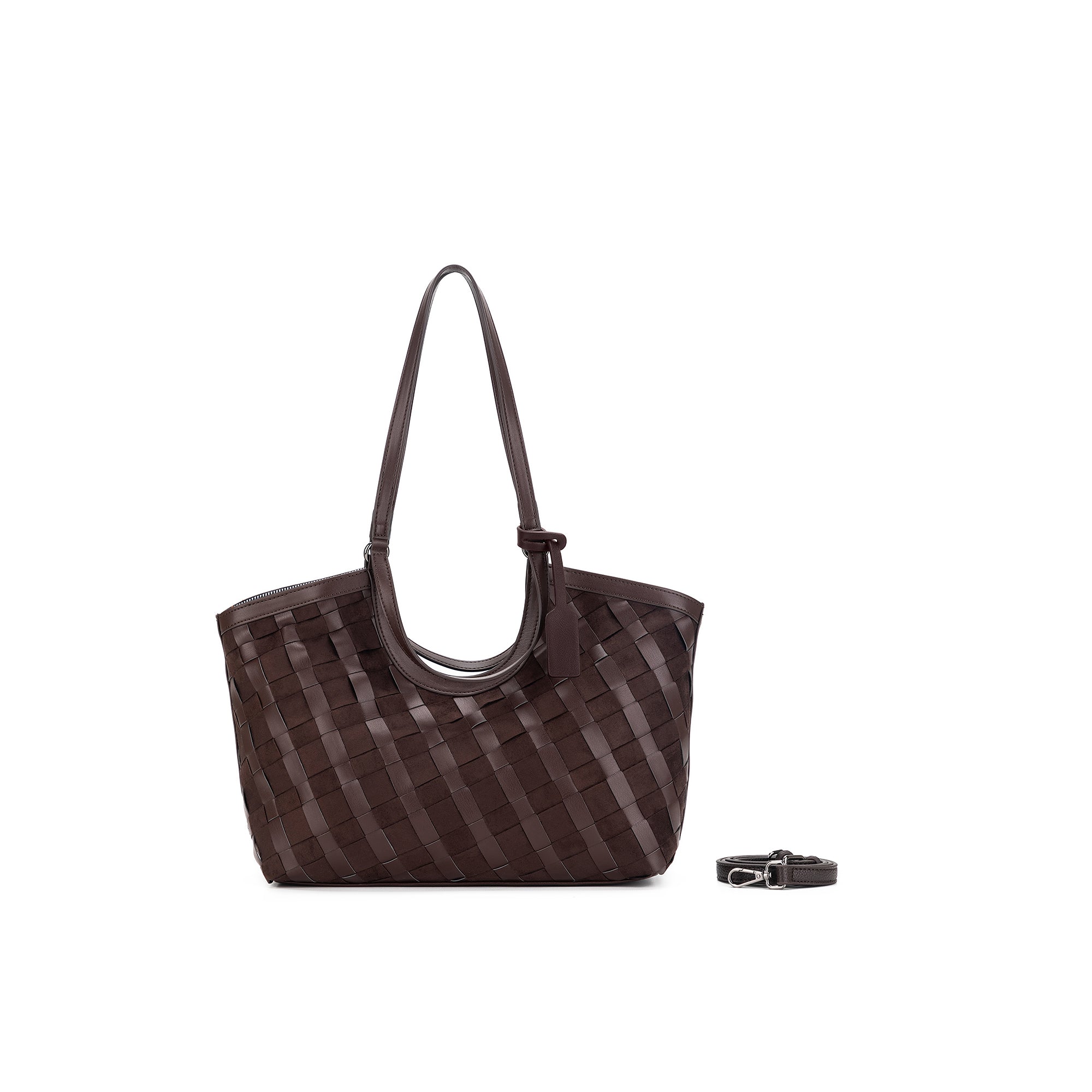 Waverly Cocoa 3 Piece Handwoven Handbag Tote