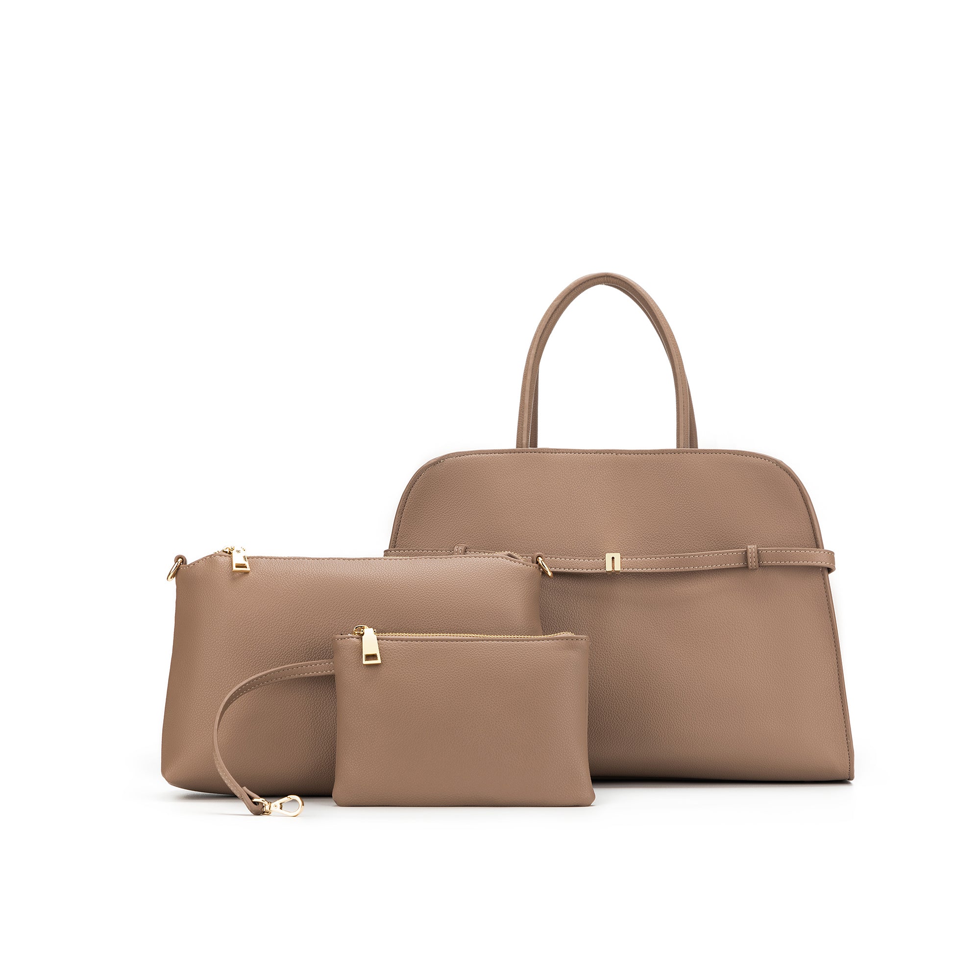Jodee Mocha 3 Piece Handbag Tote