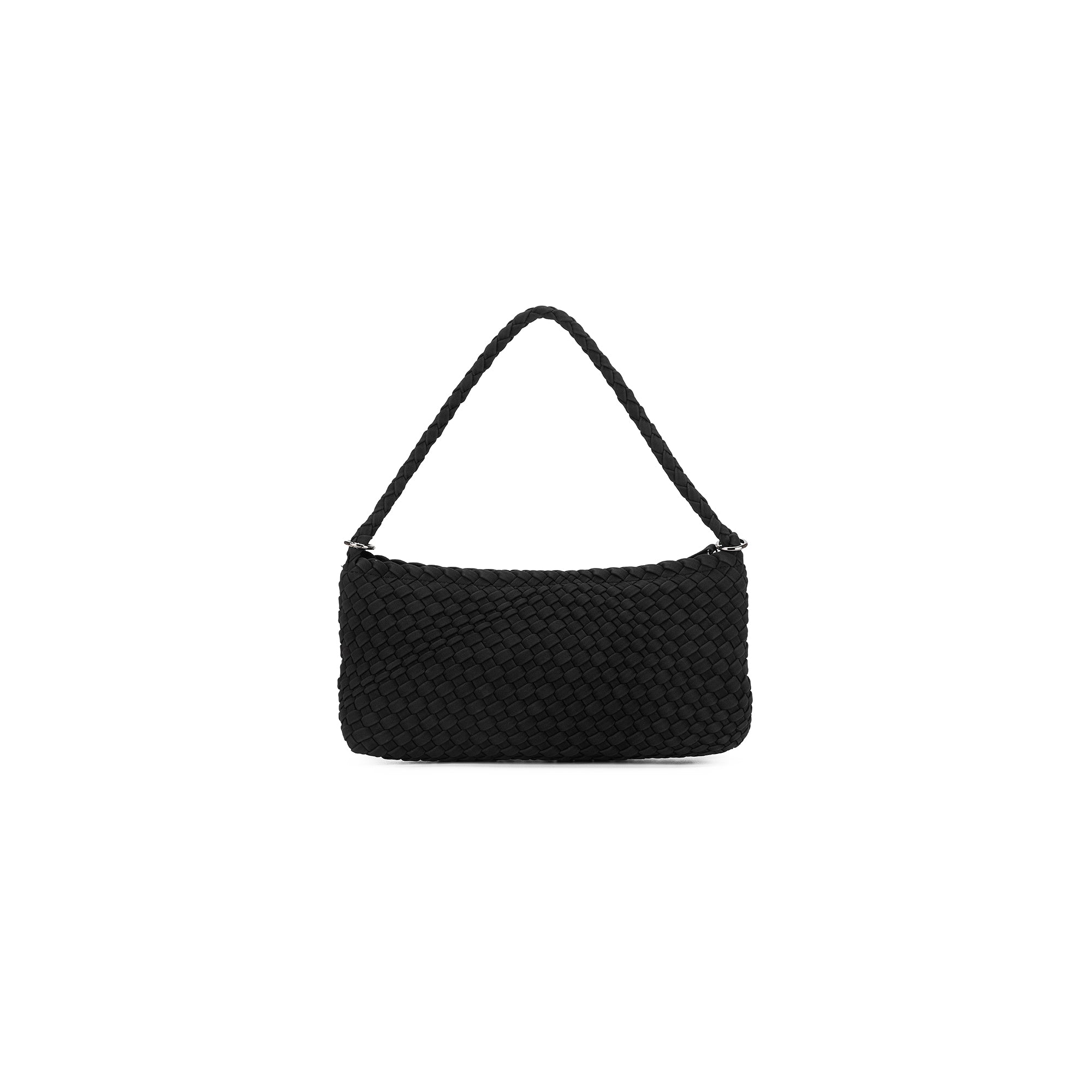 Nolita Black 2 Piece Eastwest Handwoven Suedette Handbag