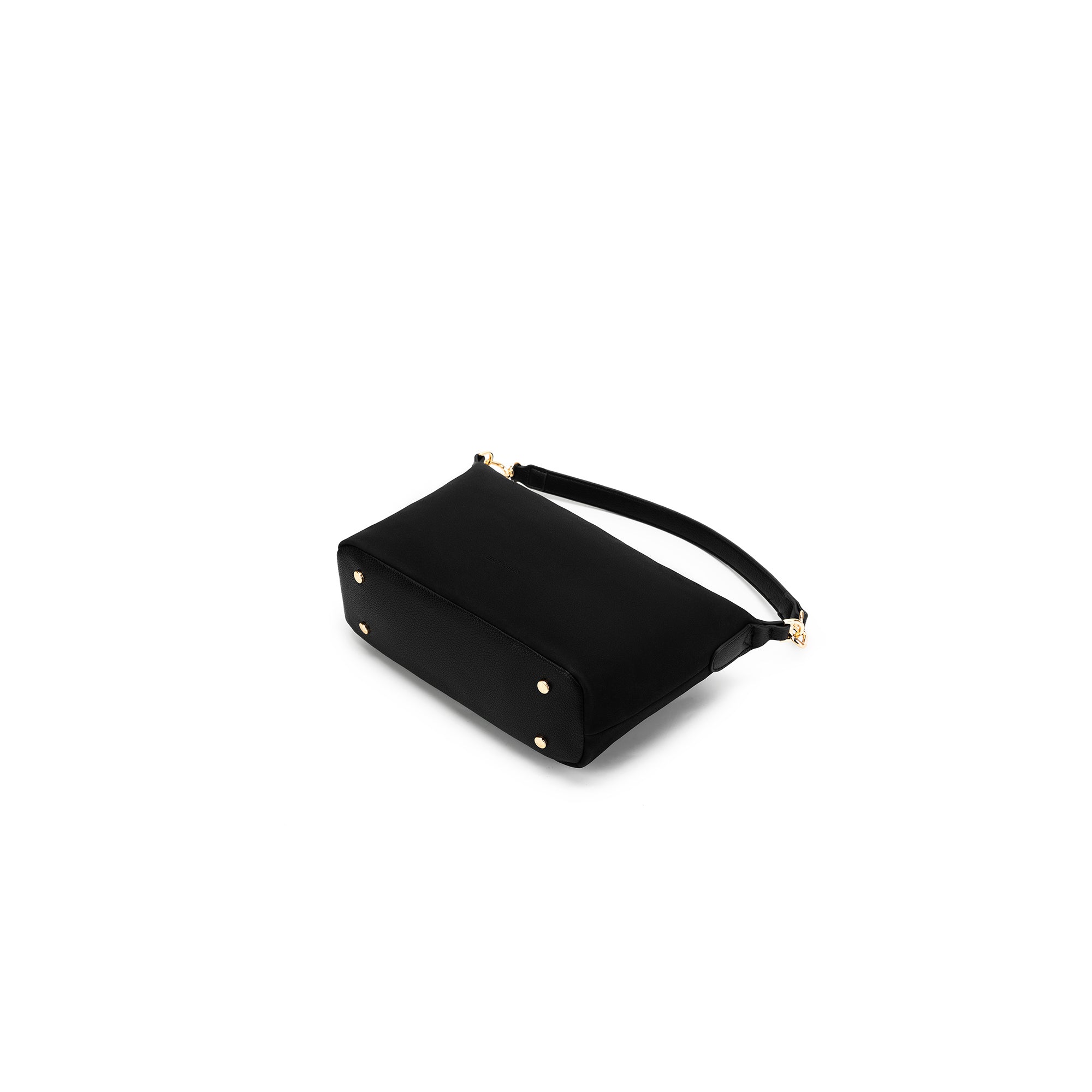 Robin Black Suede Top Handle Crossbody Bag