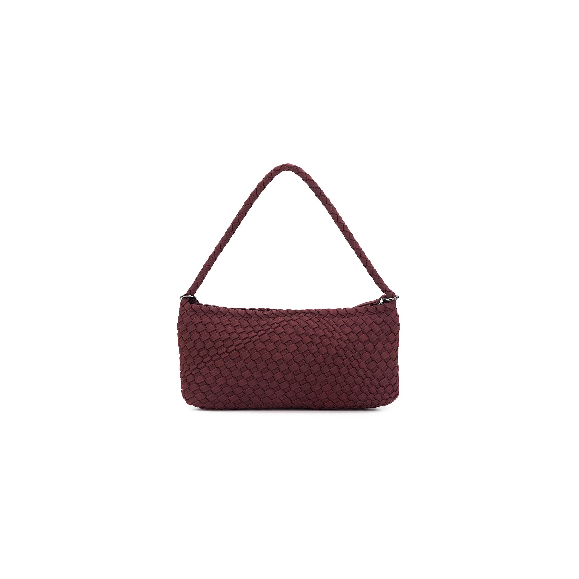 Nolita Burgundy 2 Piece Eastwest Handwoven Suedette Handbag