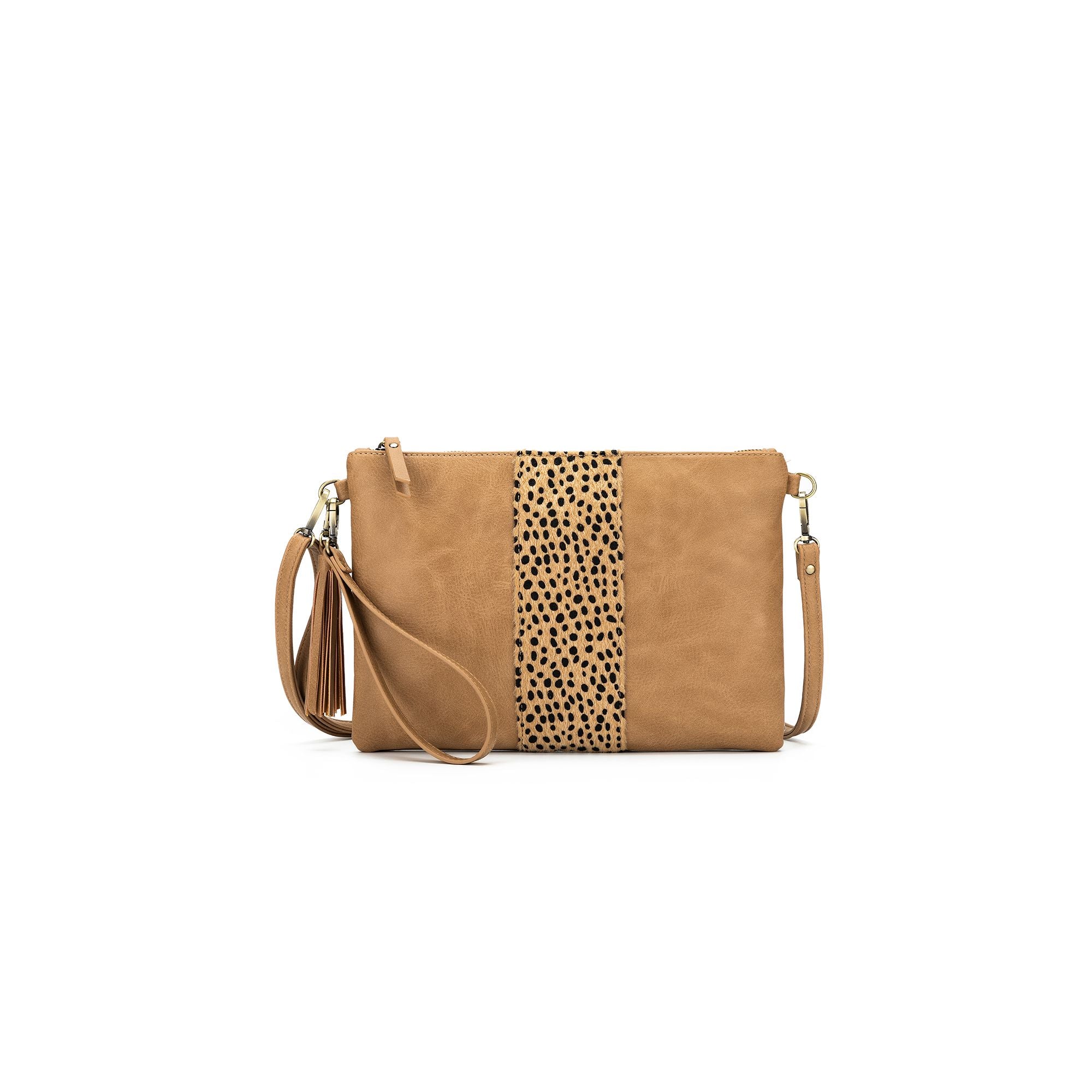 Narina Natural Leopard Crossbody/Clutch