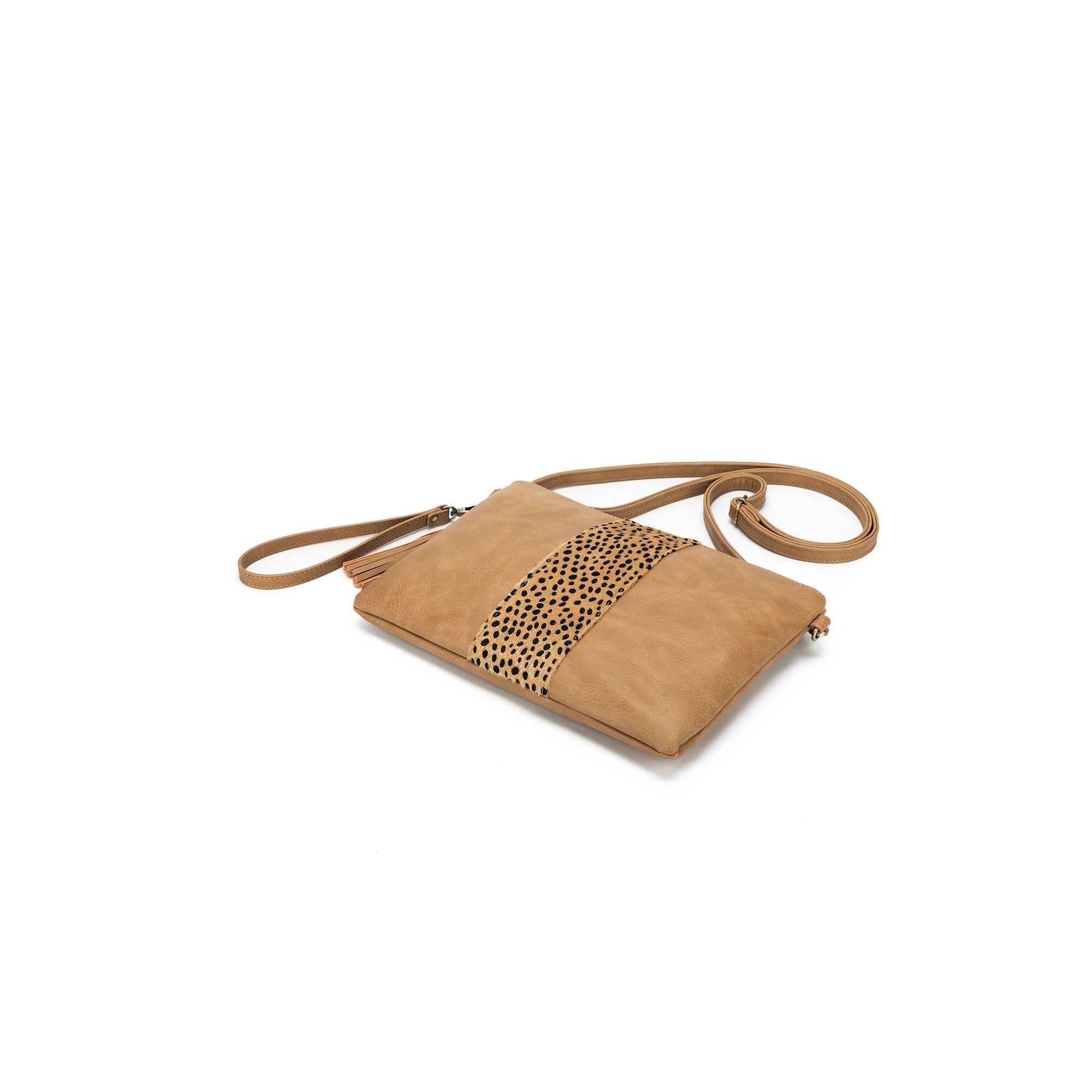 Narina Natural Leopard Crossbody/Clutch