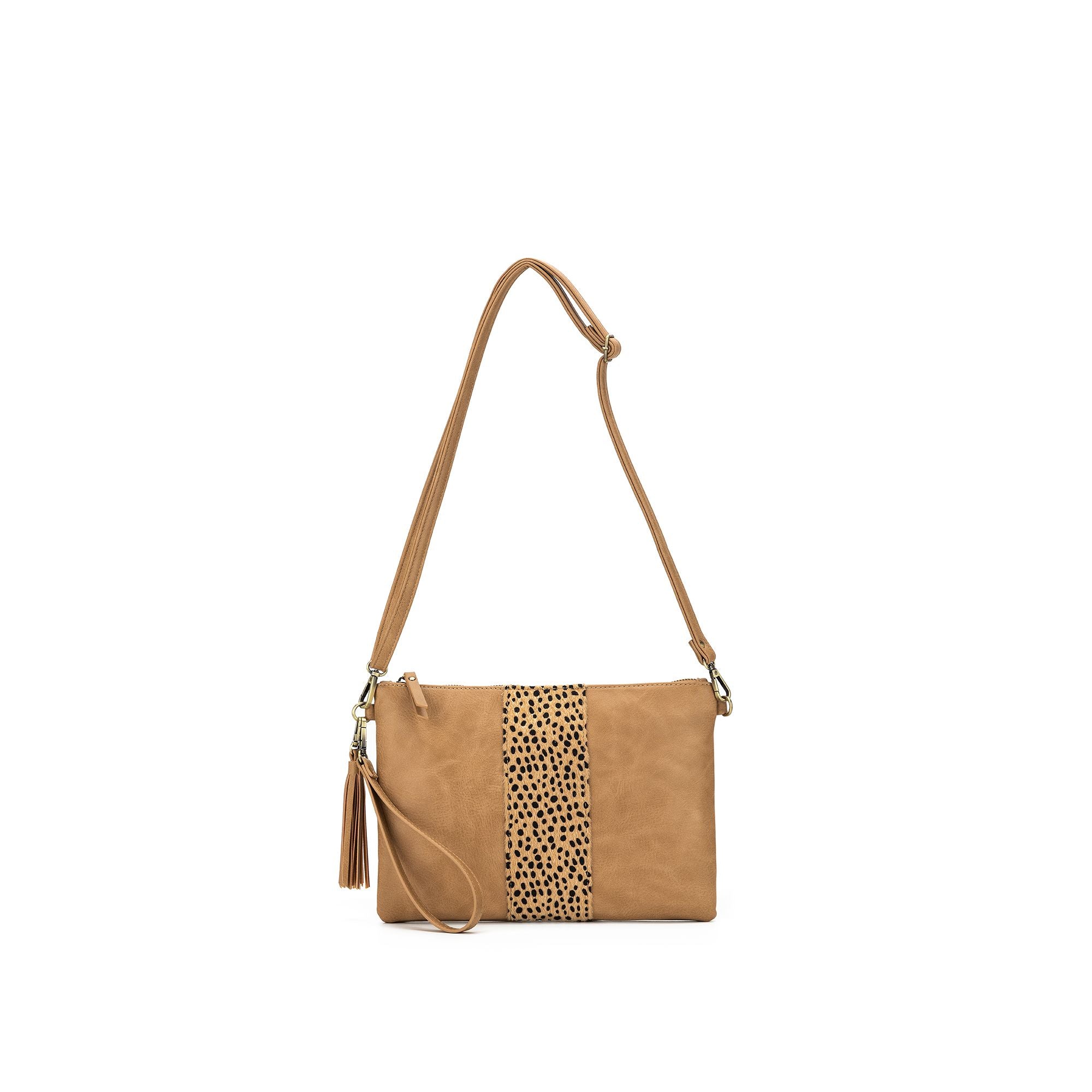 Narina Natural Leopard Crossbody/Clutch