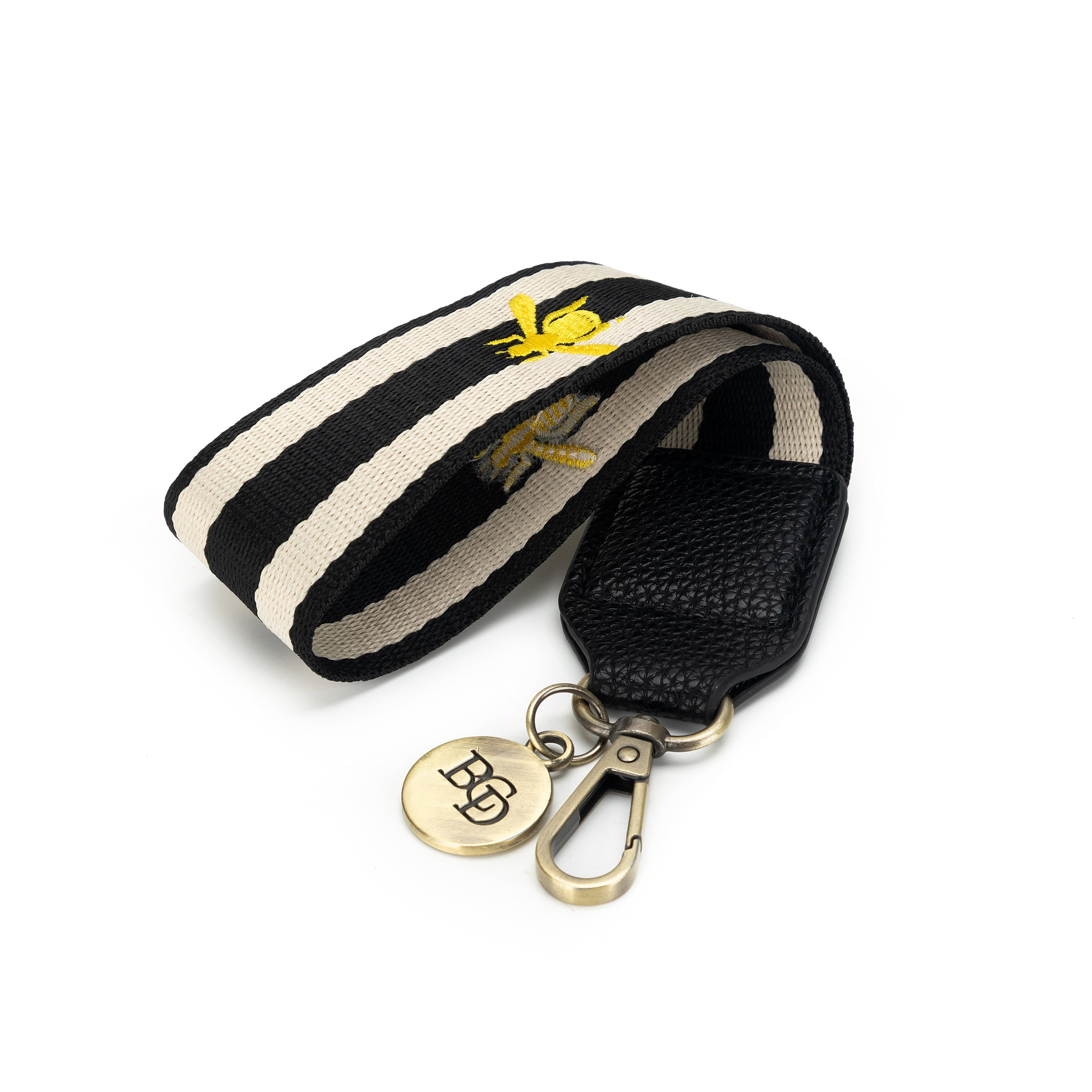 Bee Strap Wristlet - Black & White