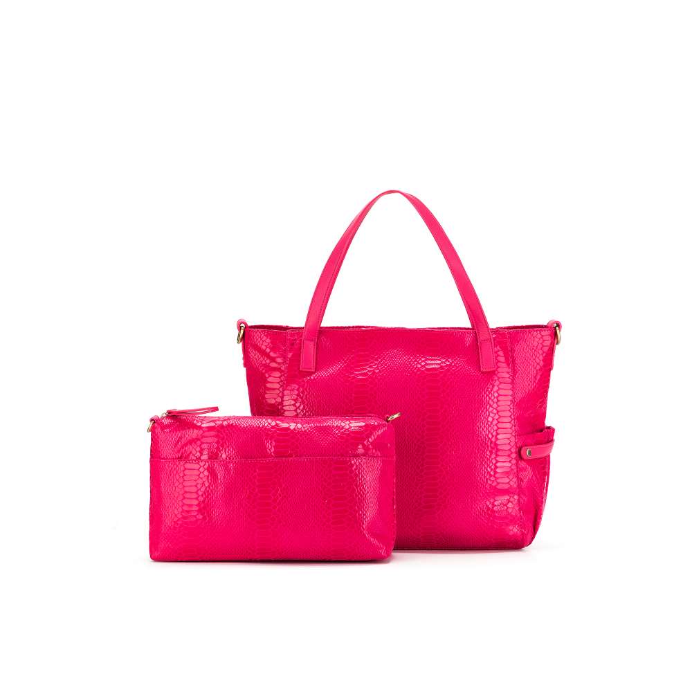 Natalia Hot Pink 2 Piece Handbag Set