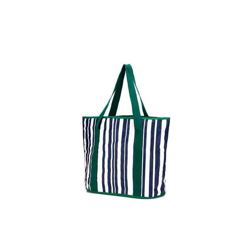 Sabbia Beach Bags Small Green Stripe