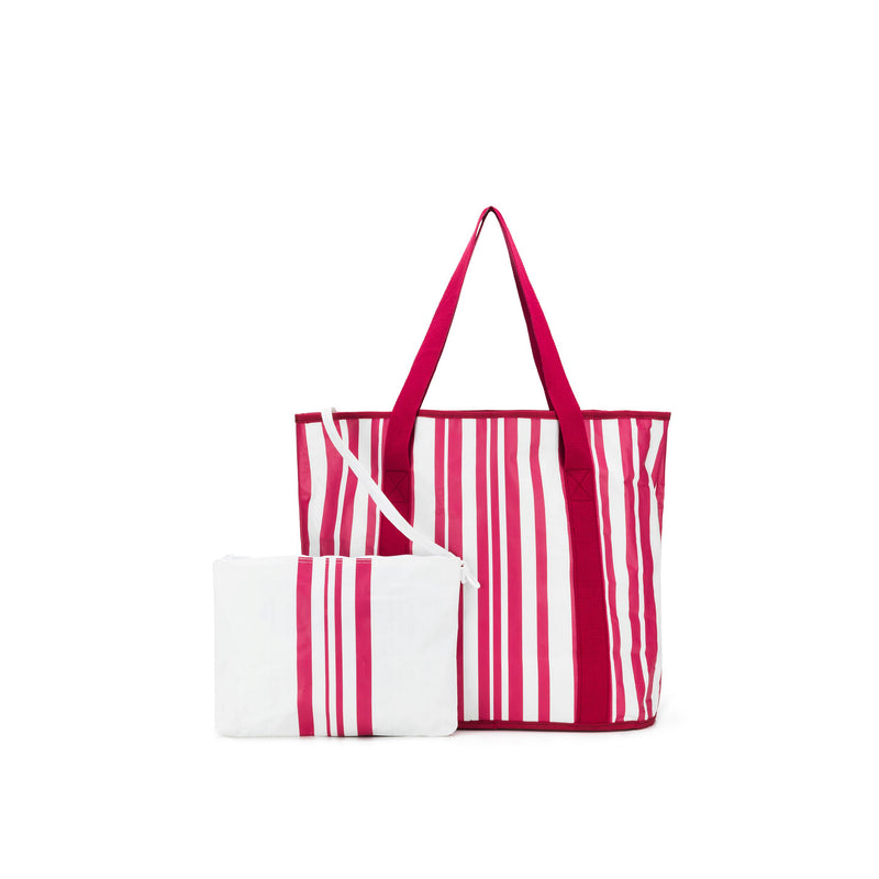 Sabbia Beach Bags Small Pink Stripe