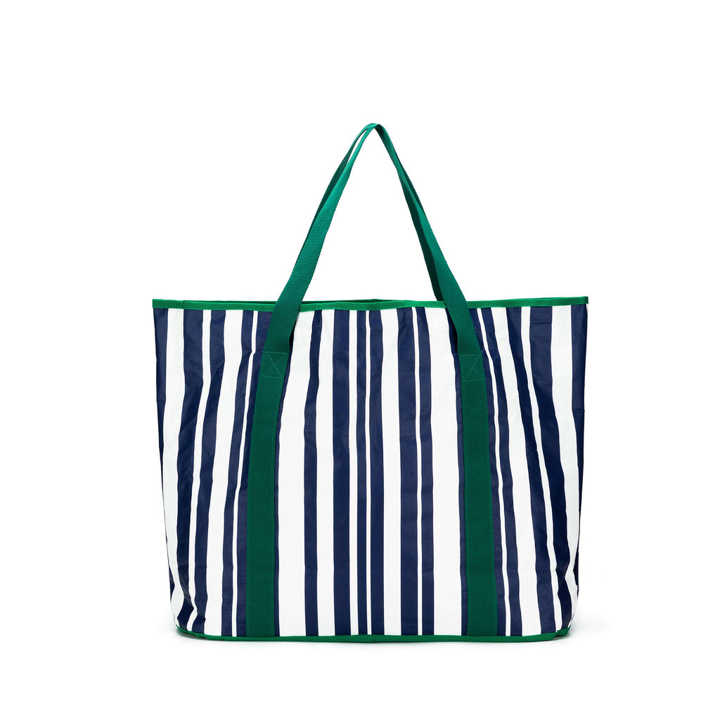 Sabbia Beach Bags Large Green Stripe