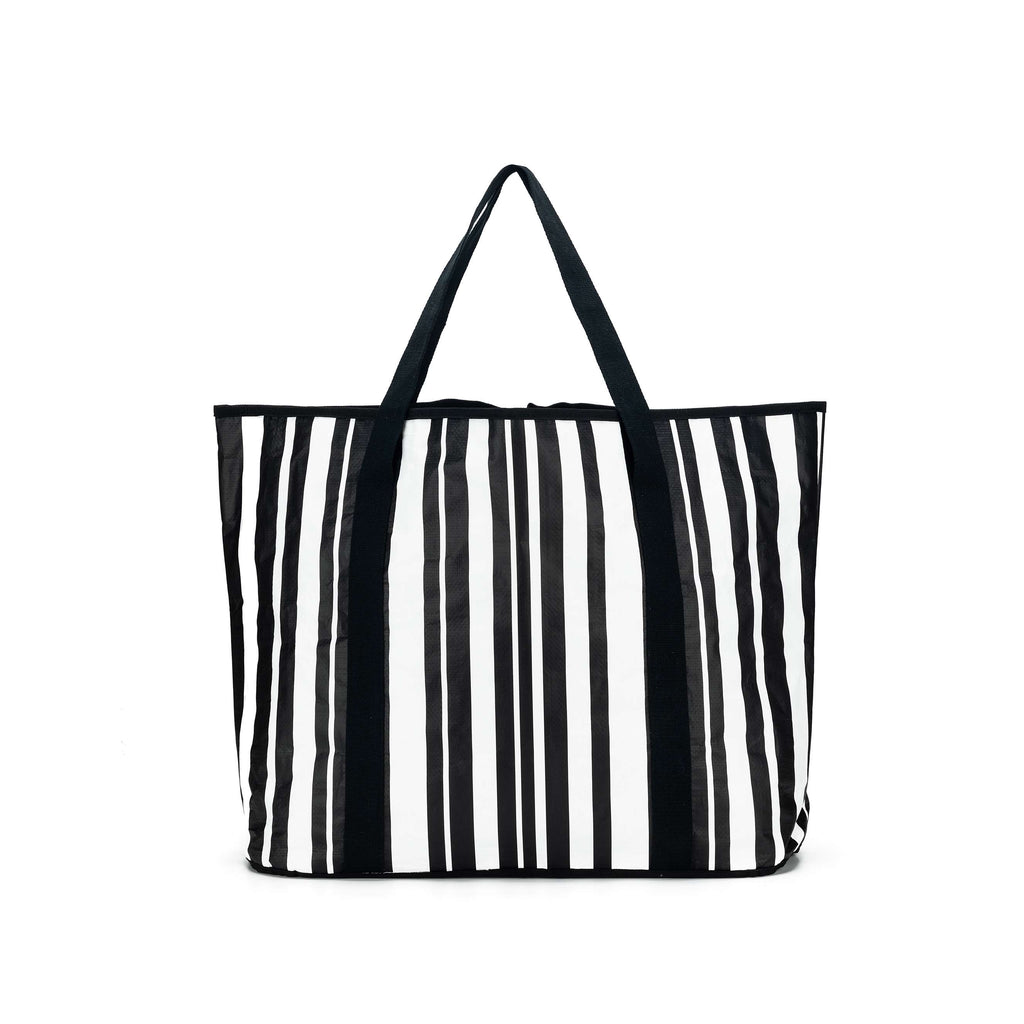 Sabbia Beach Bags Large Black & White Stripe