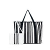 Sabbia Beach Bags Large Black & White Stripe