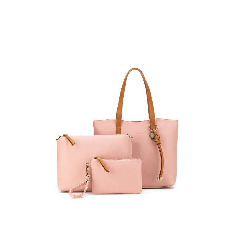 Lucia 3 Piece Handbag Set Pink
