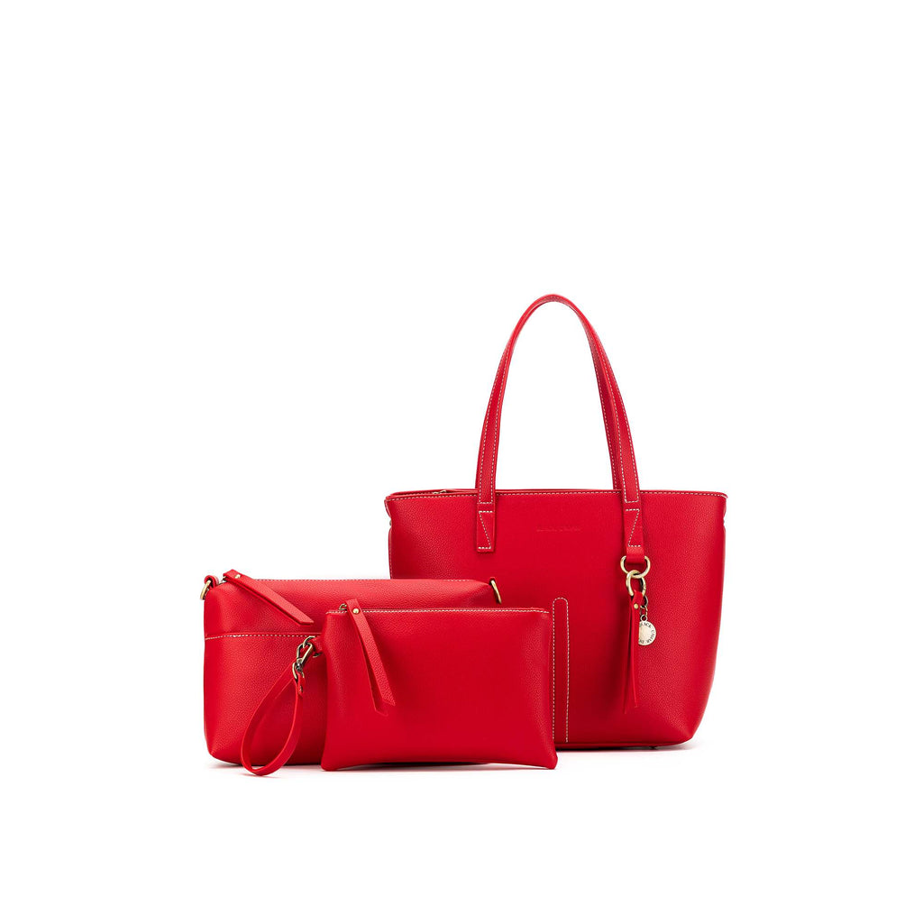 Tara Red 3 Piece Handbag Set