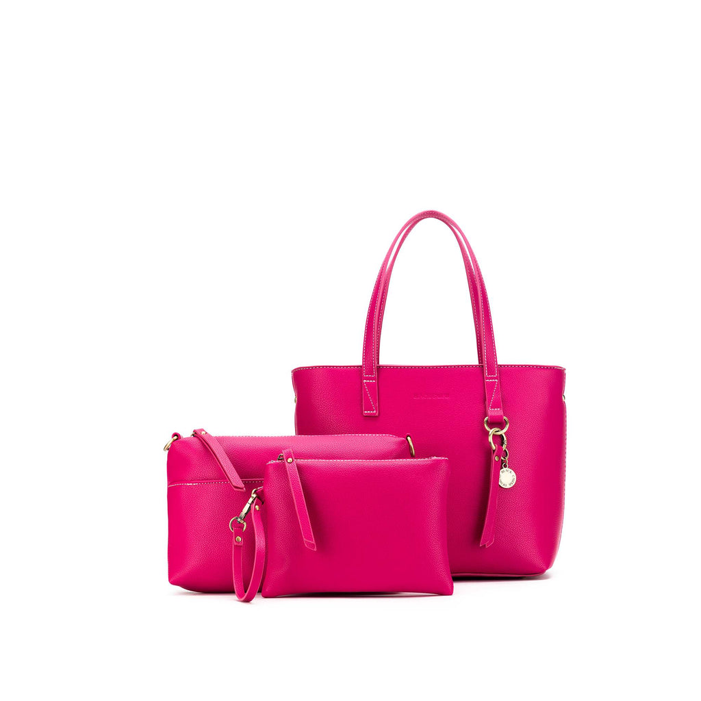 Tara Magenta 3 Piece Handbag Set