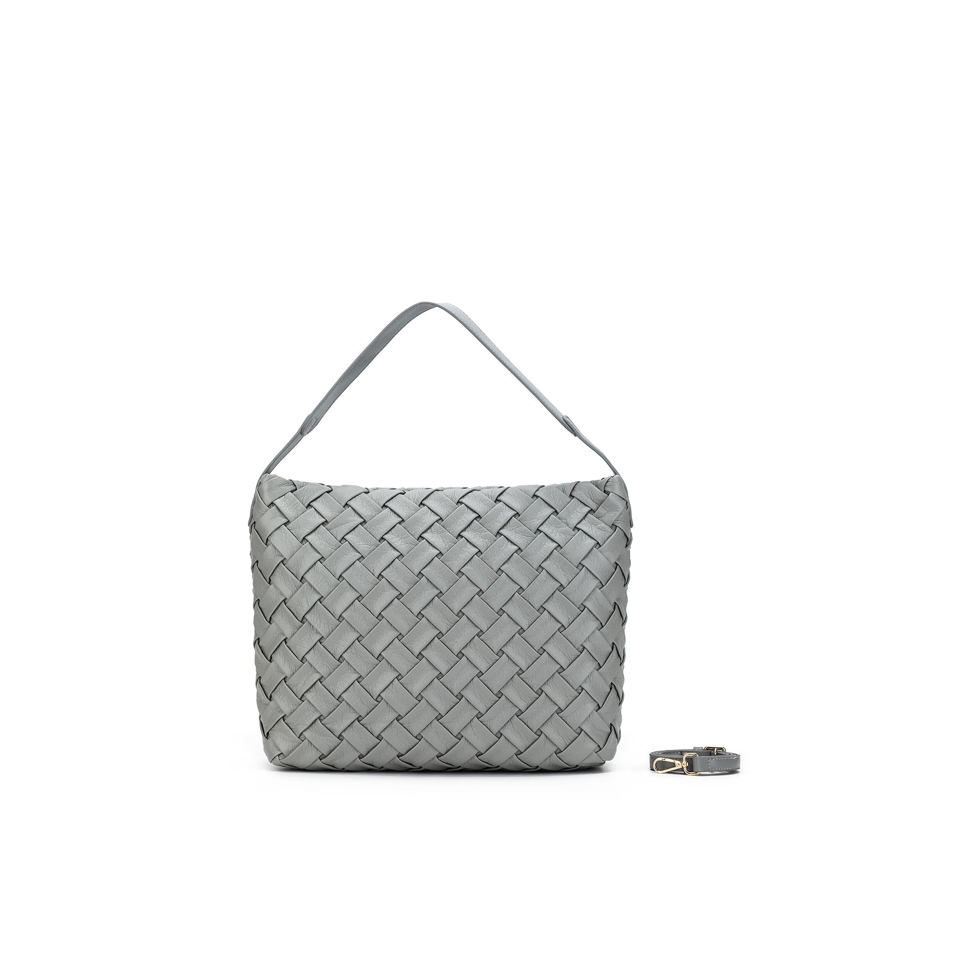 Raquel Grey 2 Piece Woven Shoulder Bag