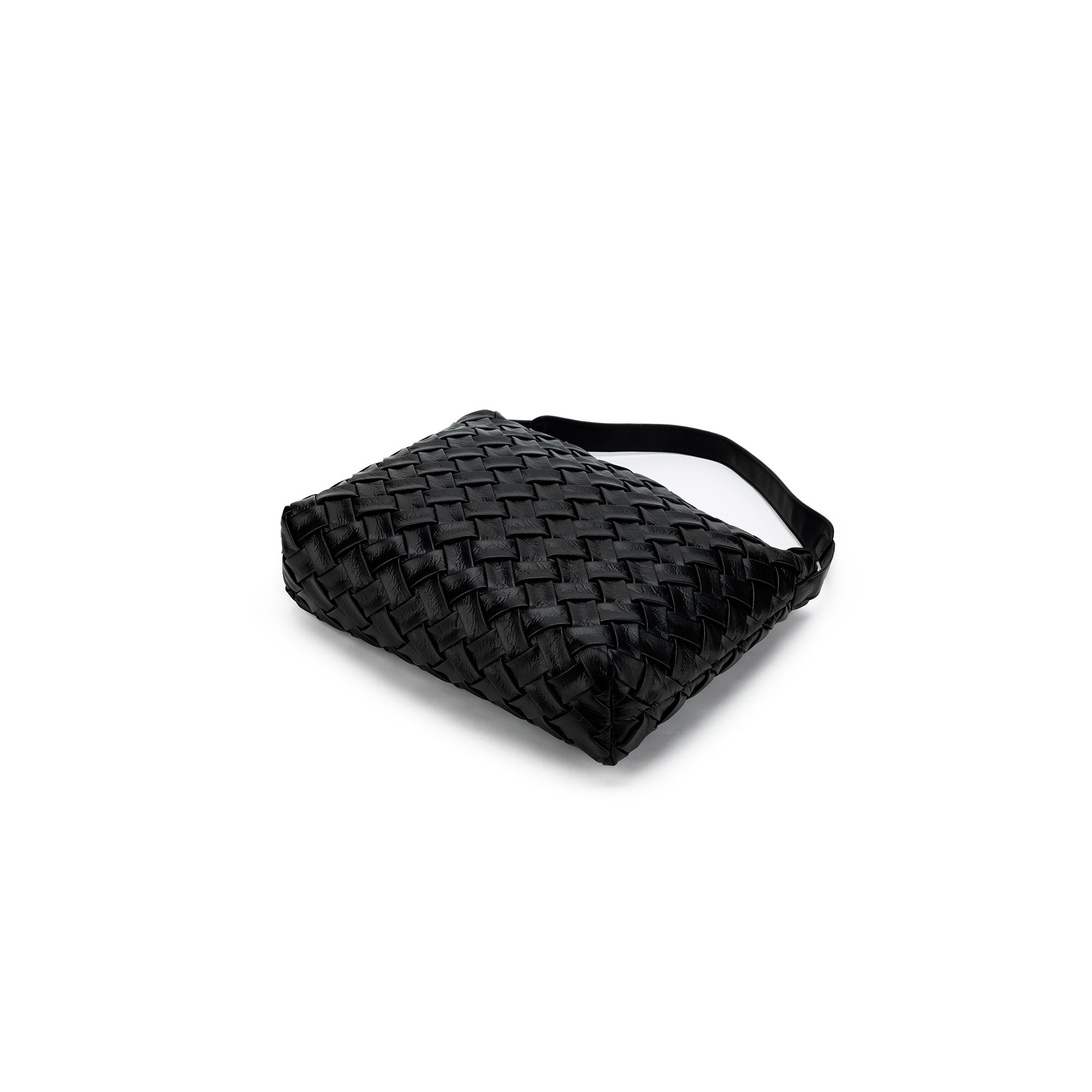 Raquel Black 2 Piece Woven Shoulder Bag