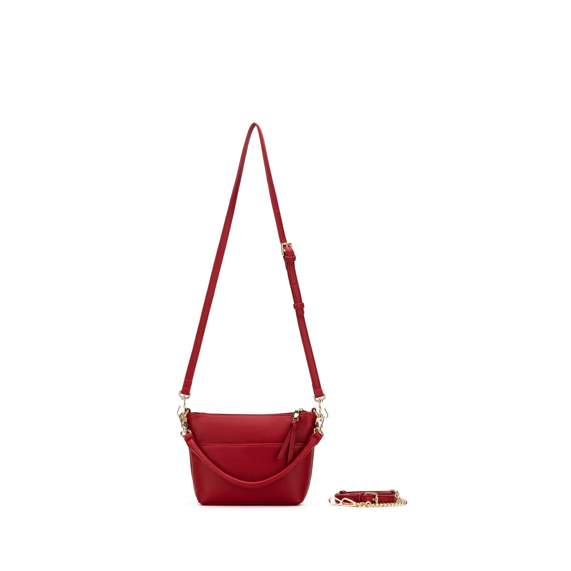 Alice Deep Red Top Handle Crossbody Bag