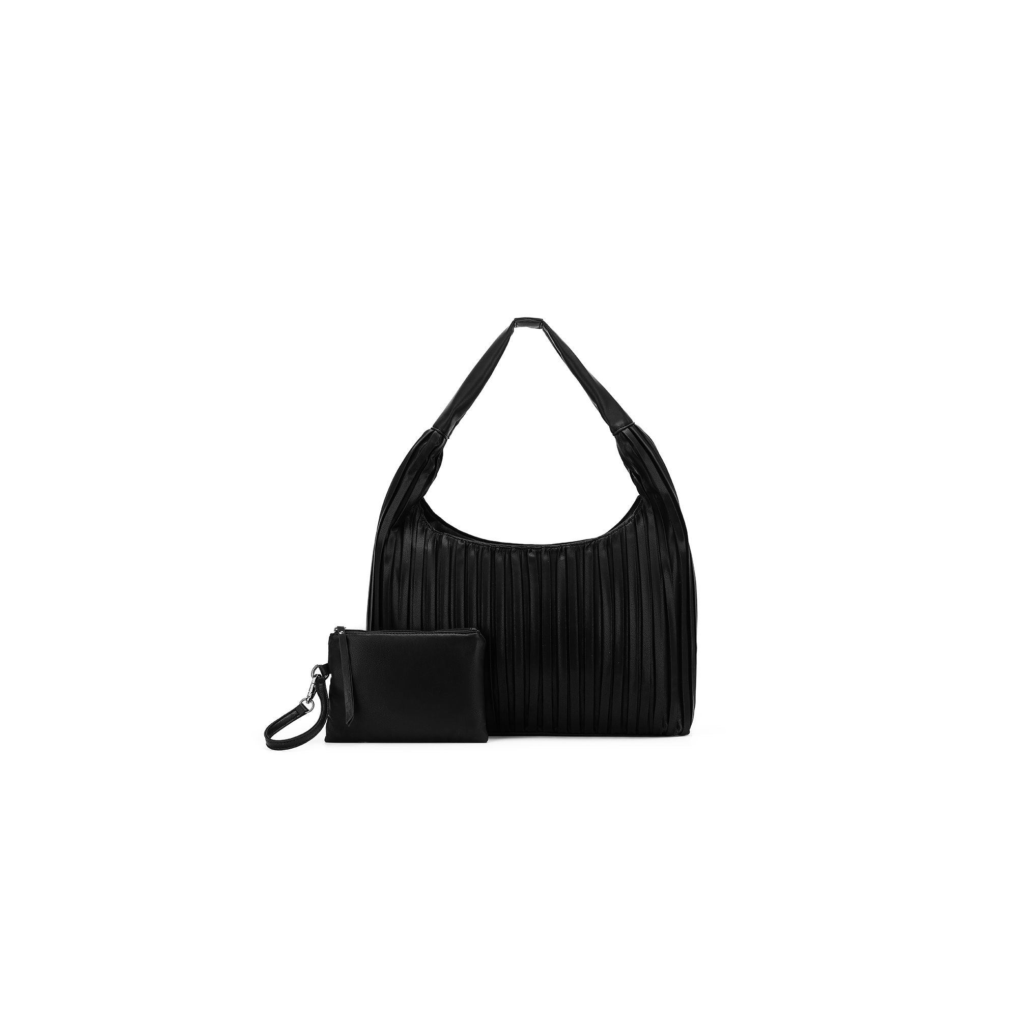 Paloma Black 2 Piece Pleat Hobo