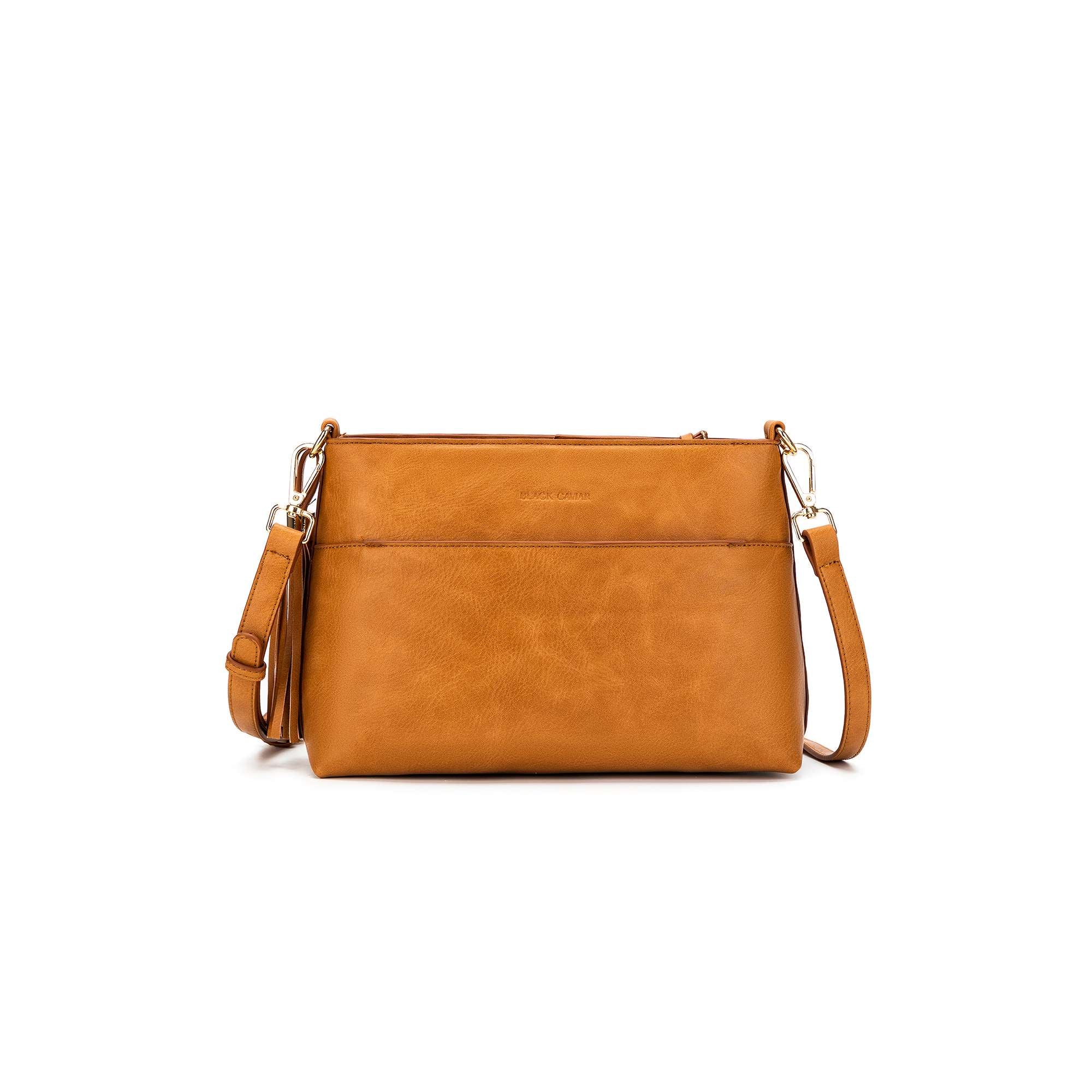 Nevada  Studded  Tan Crossbody Bag