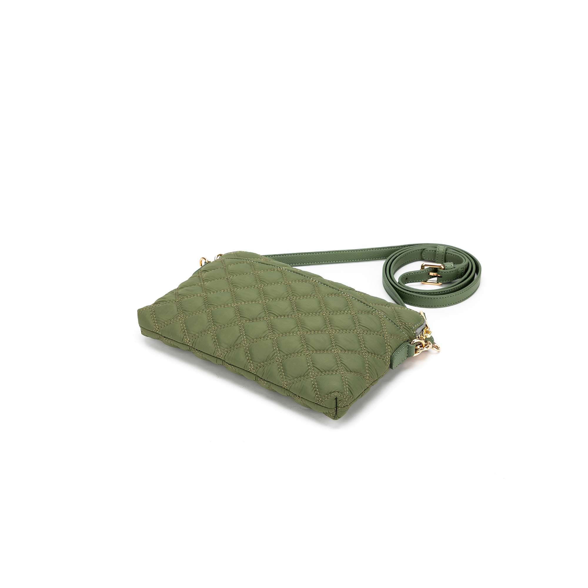 Tribeca Quilted Kiara Khaki Crossbody/Clutch