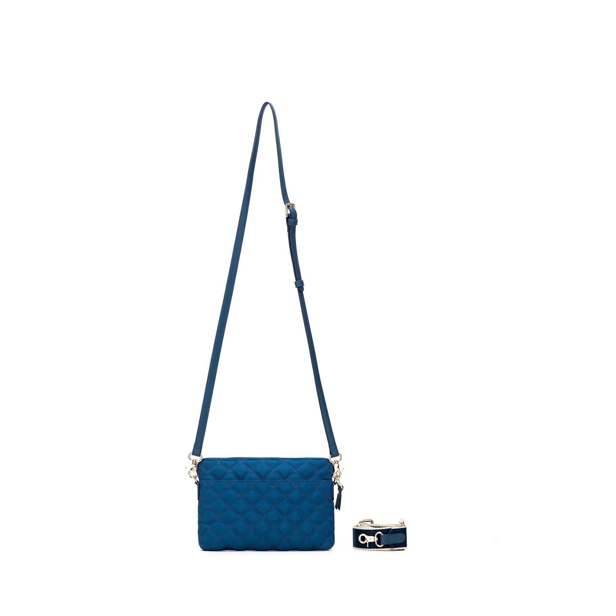 Tribeca Quilted Kiara Navy Crossbody/Clutch