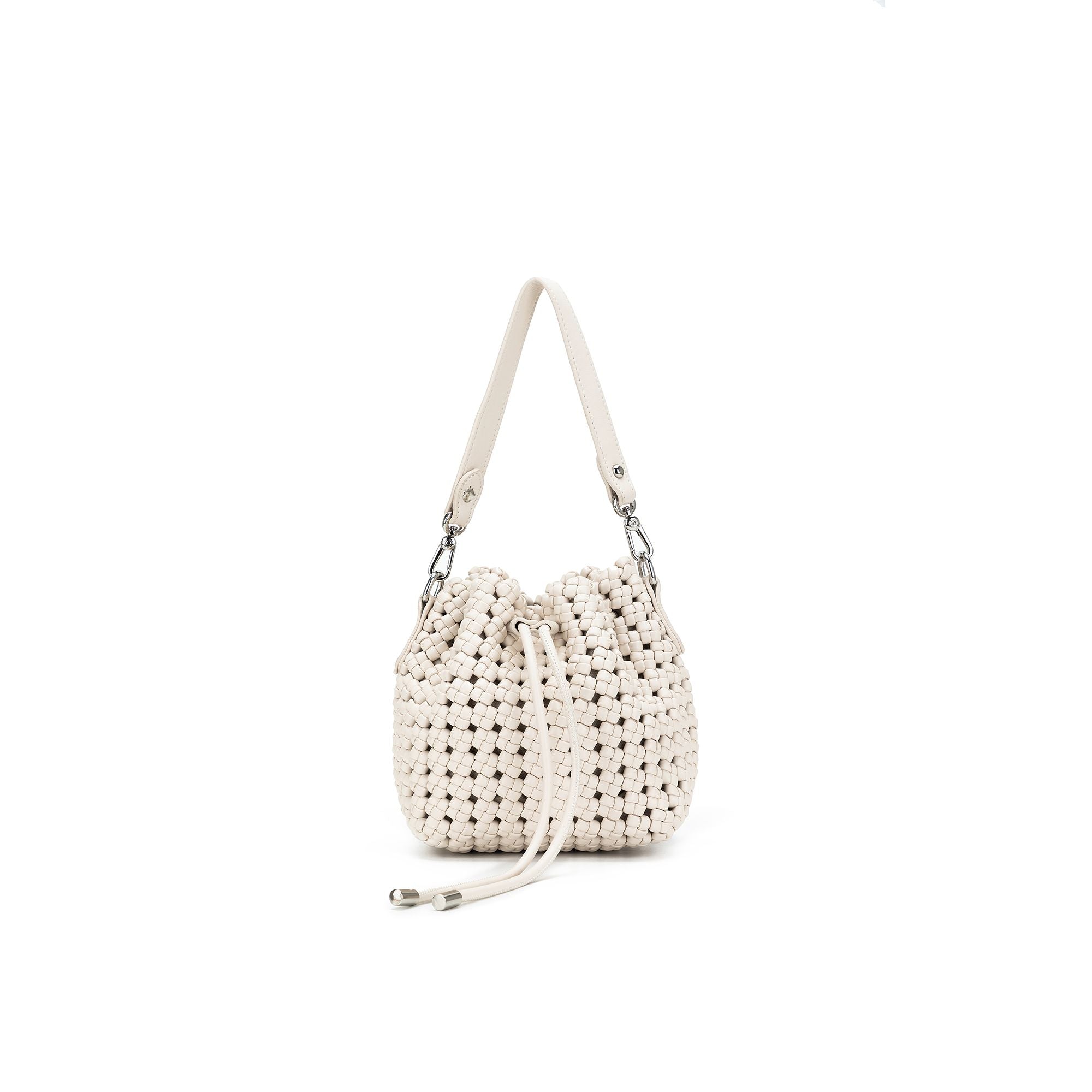 Mindy White Bucket Bag