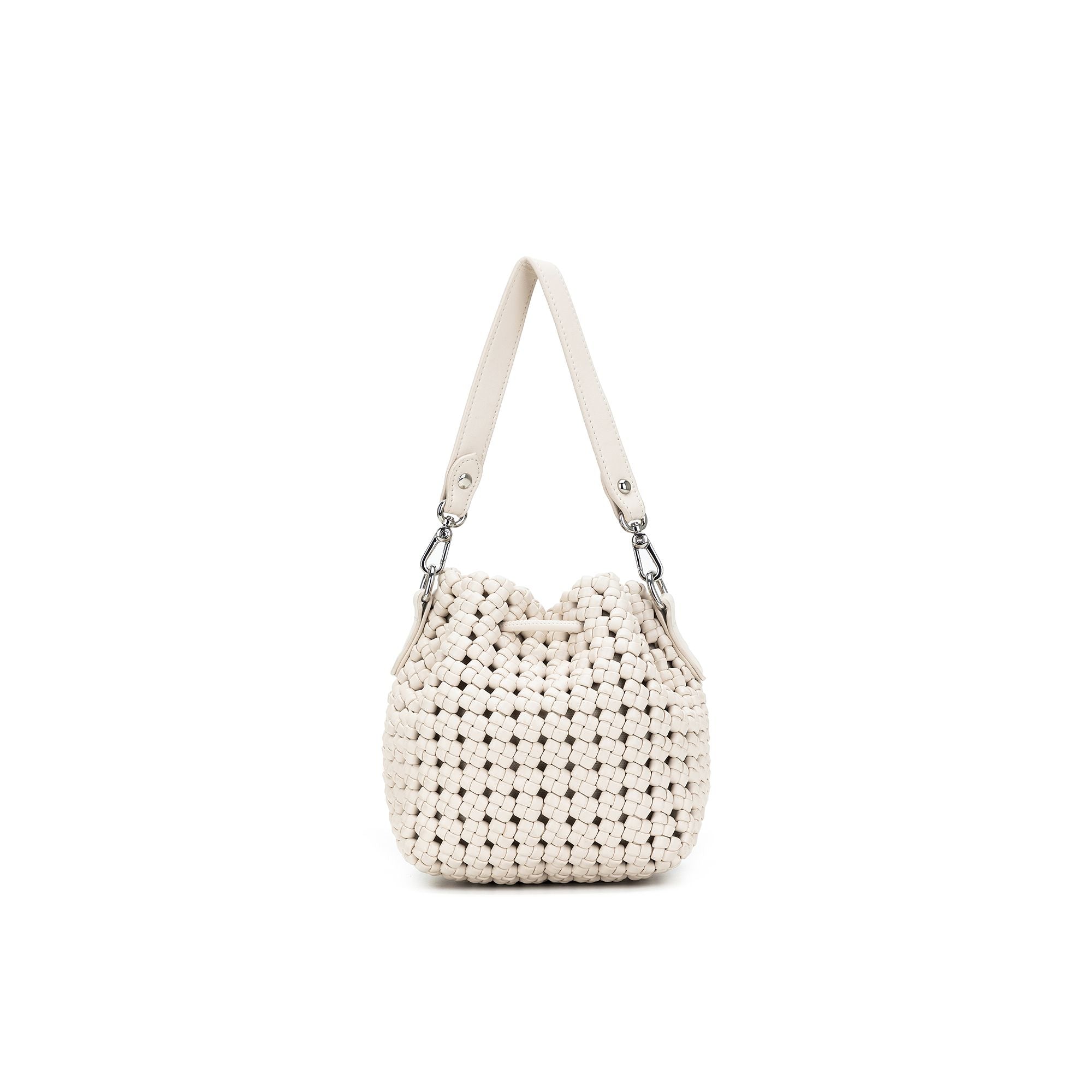 Mindy White Bucket Bag