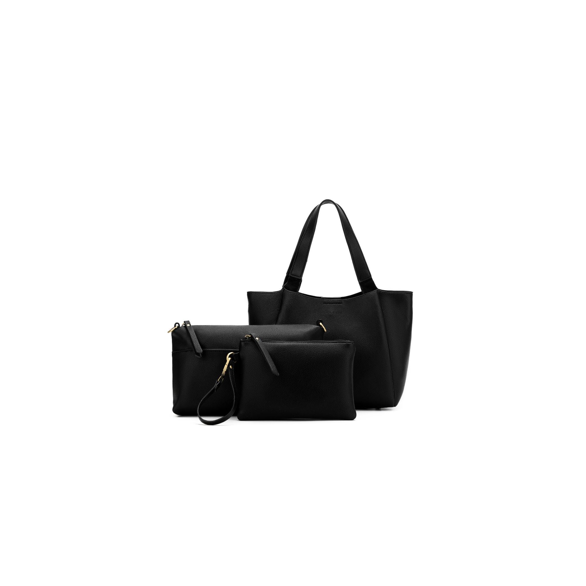 Mini Evelyn Black 3 Piece Hobo Tote