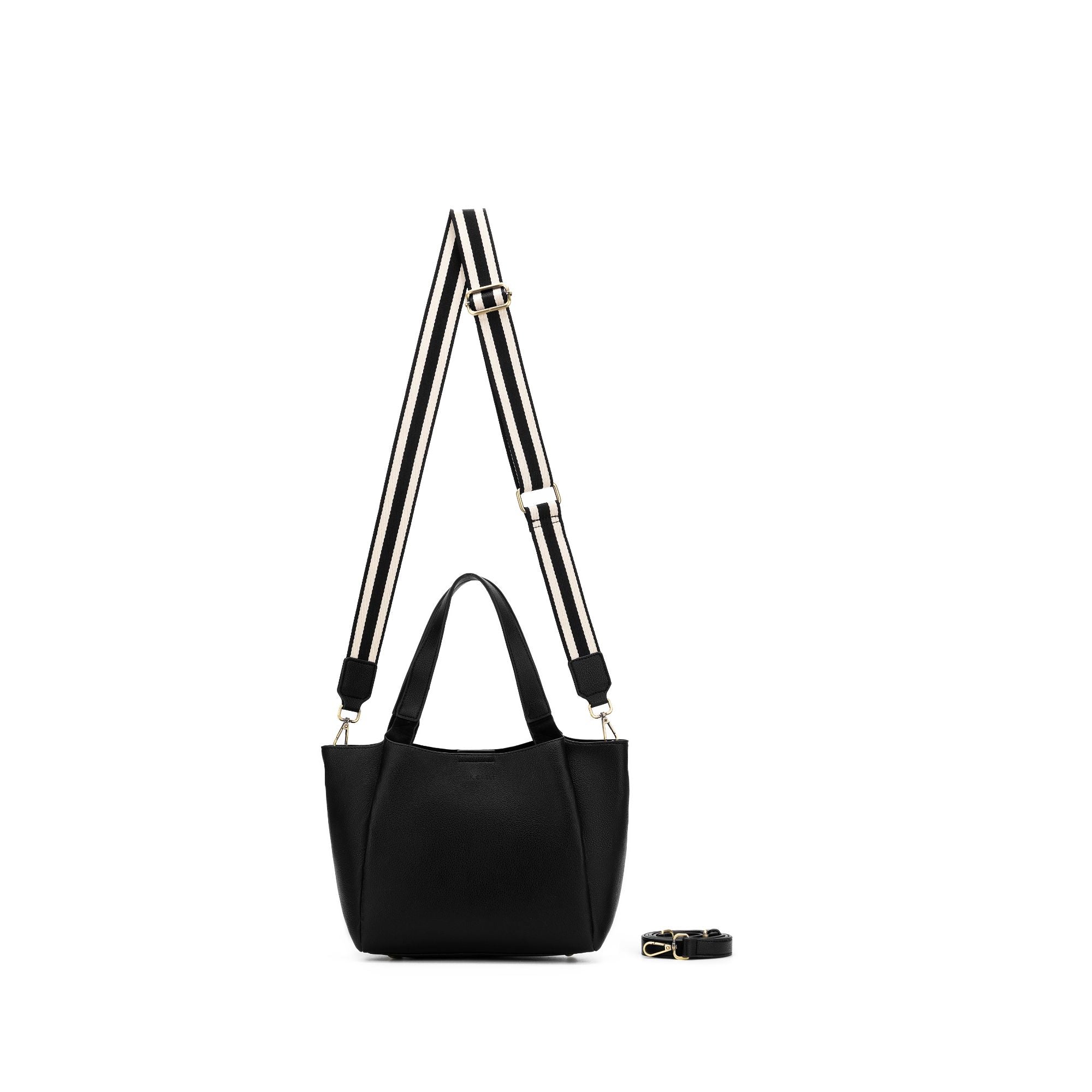 Mini Evelyn Black 3 Piece Hobo Tote